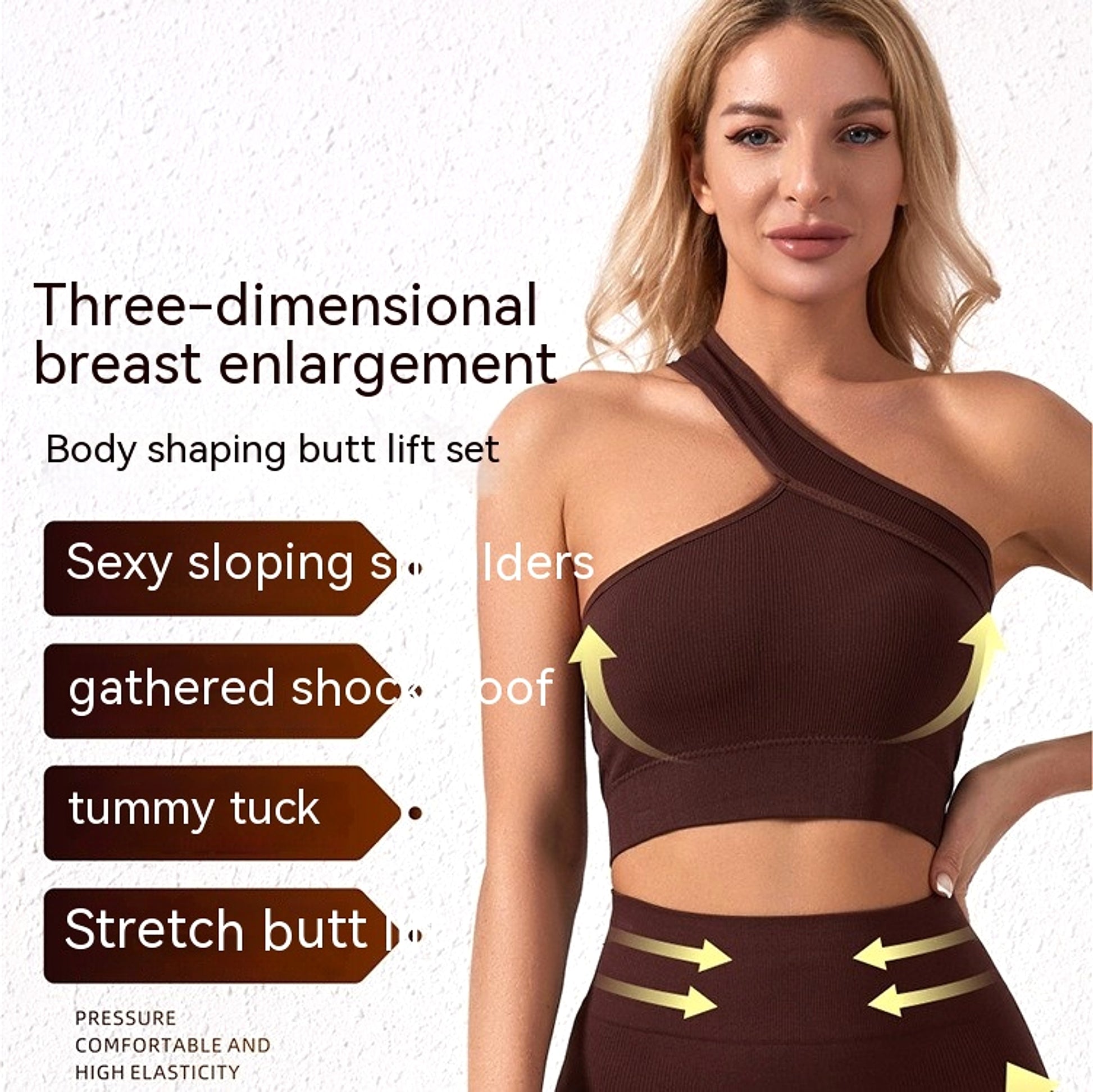 Women's Underwear Sports Fitness Shockproof Off-shoulder Suit Set - enhanced image 2