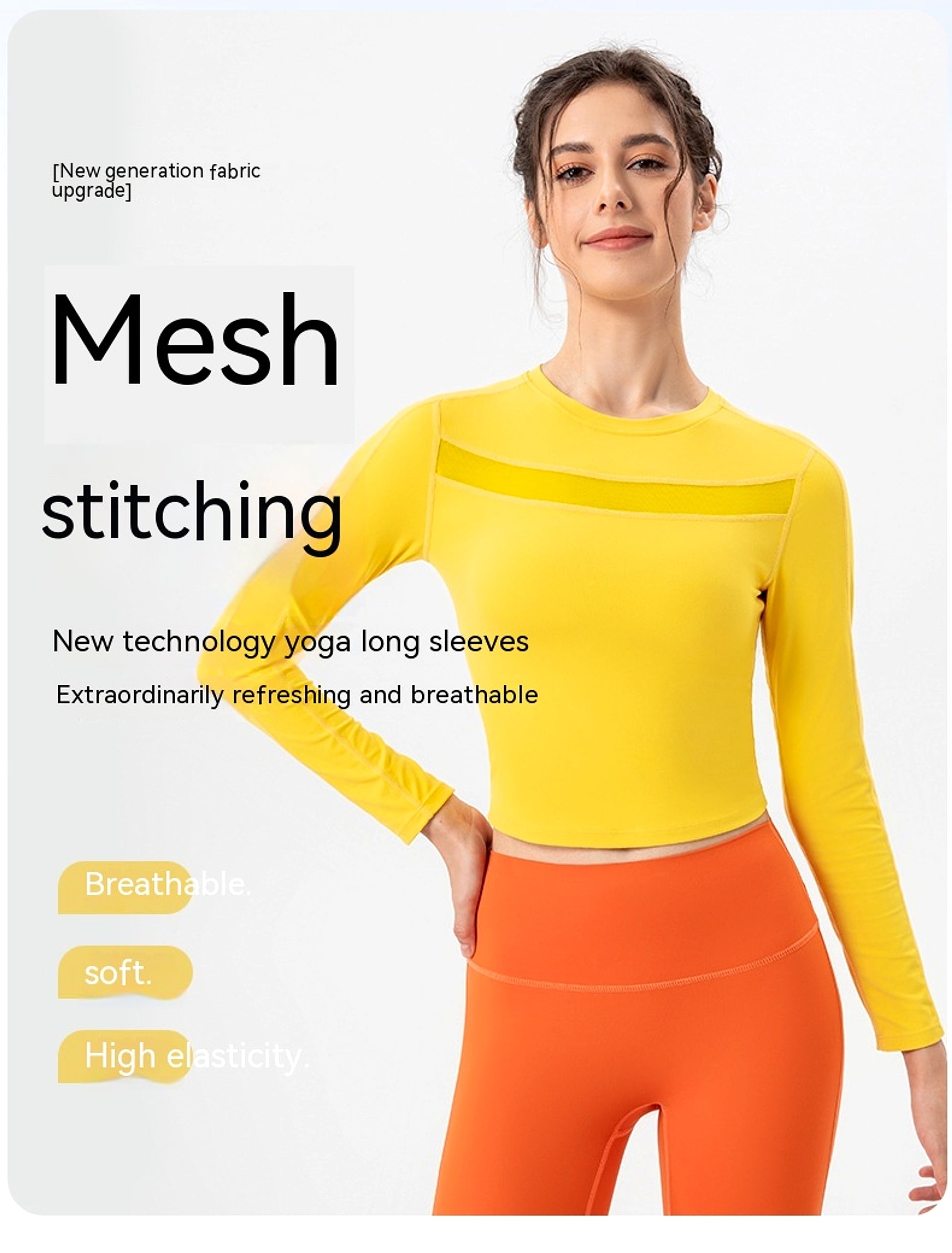 Yoga Long Sleeve Women's Breathable Tights Running Fitness Sportswear - enhanced image 2