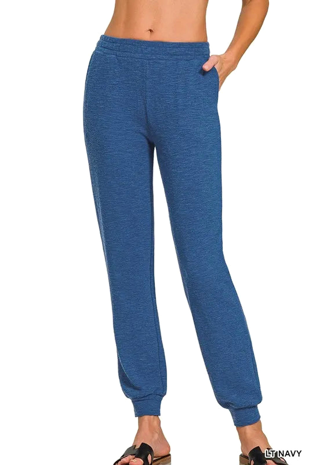 Zenana Cotton Slub Jogger Pants - enhanced image 2