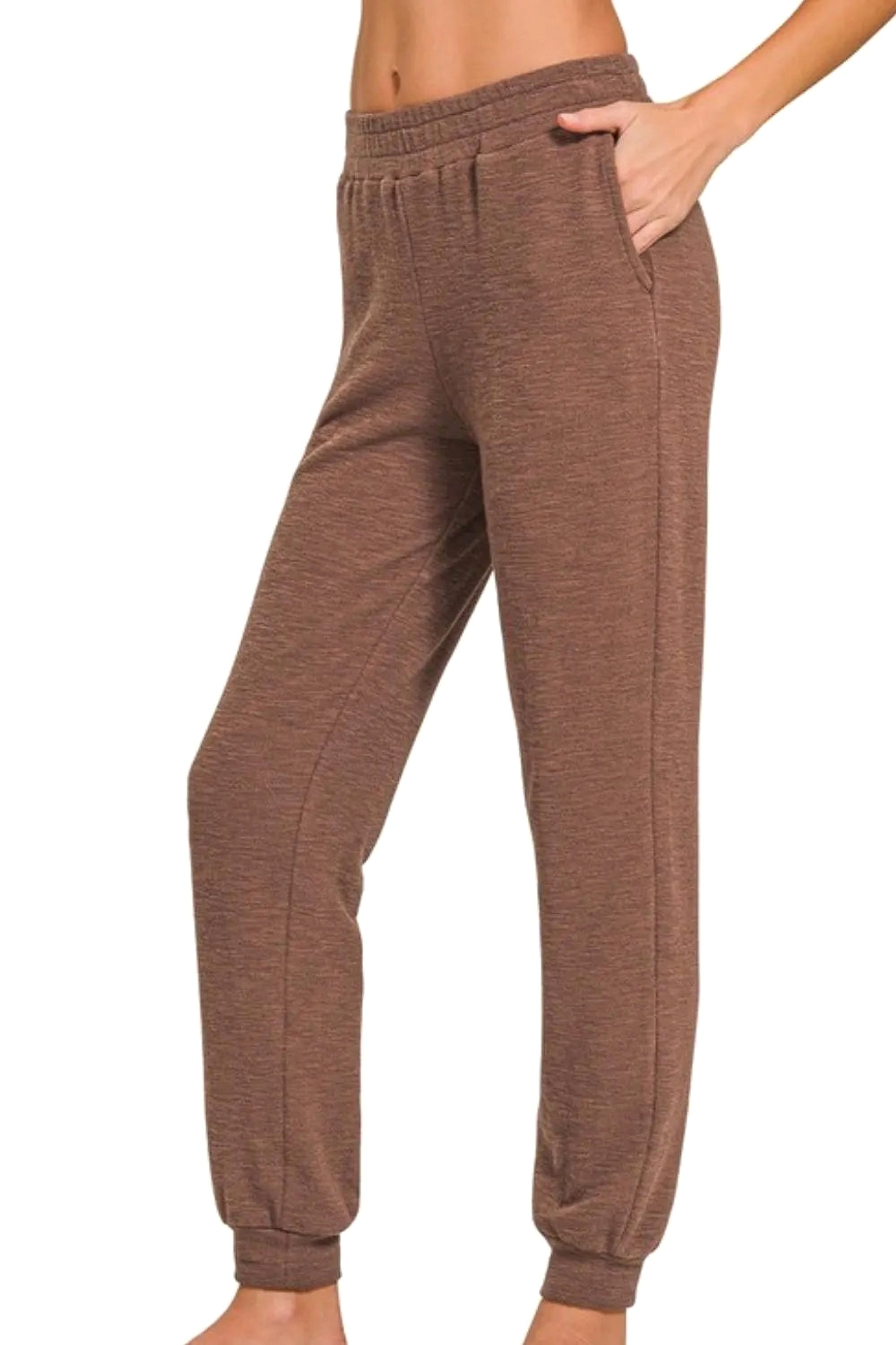 Zenana Cotton Slub Jogger Pants - enhanced image 2