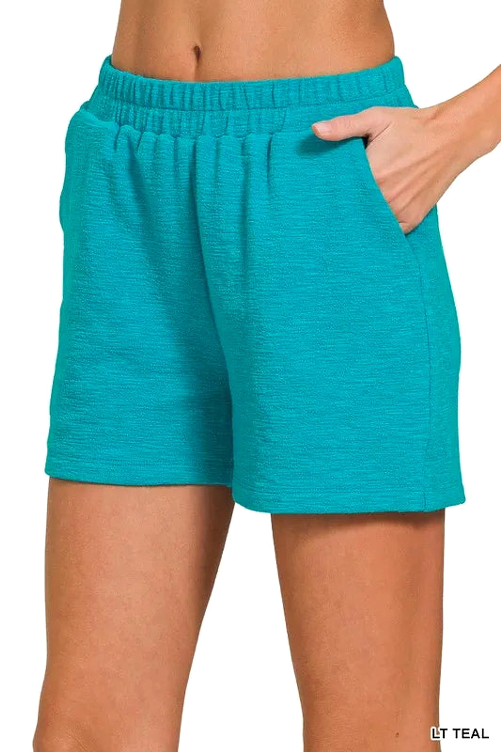 Zenana Cotton Slub Shorts - enhanced image 2