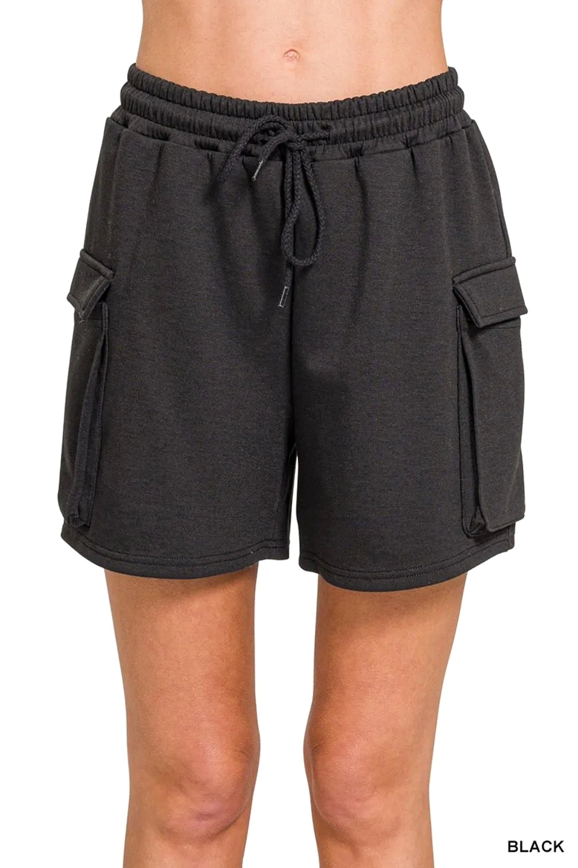 Zenana Scuba Thigh Pocket Shorts - enhanced image 2
