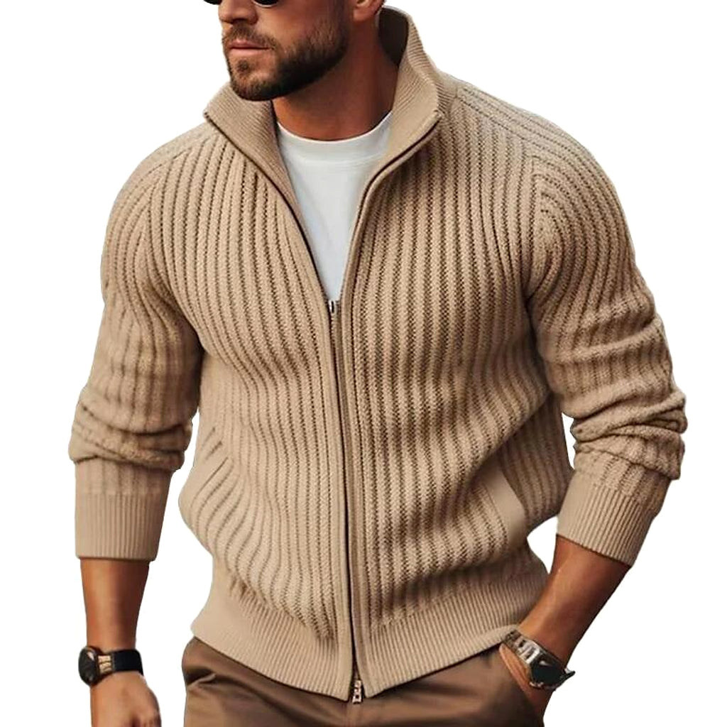 Zipper Outerwear Sweater Coat For Men Fleece-lined Thickened Winter - enhanced image 2