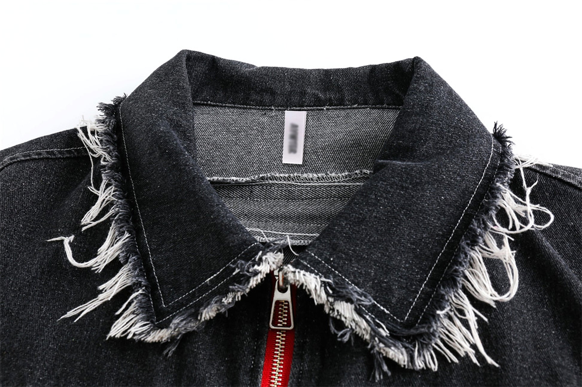A1. Color Matching Cat Raw-cut Edges Washed And Worn Loose Lapels Coat Fashion - enhanced image 3