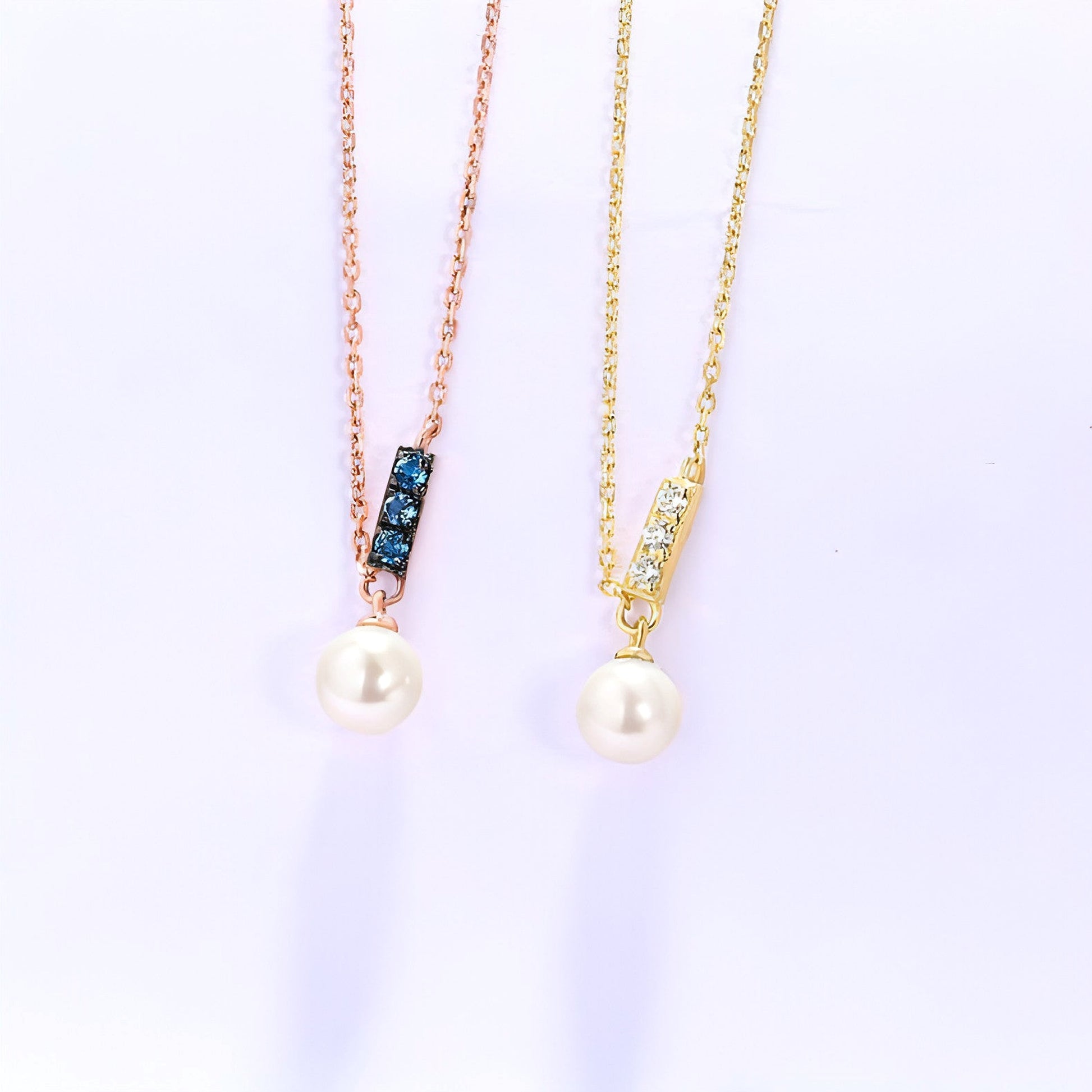 14K Rose Gold Jewelry New Korean Pearl Necklace Pendant all-match gold custom simple and elegant fashion wholesale - enhanced image 3