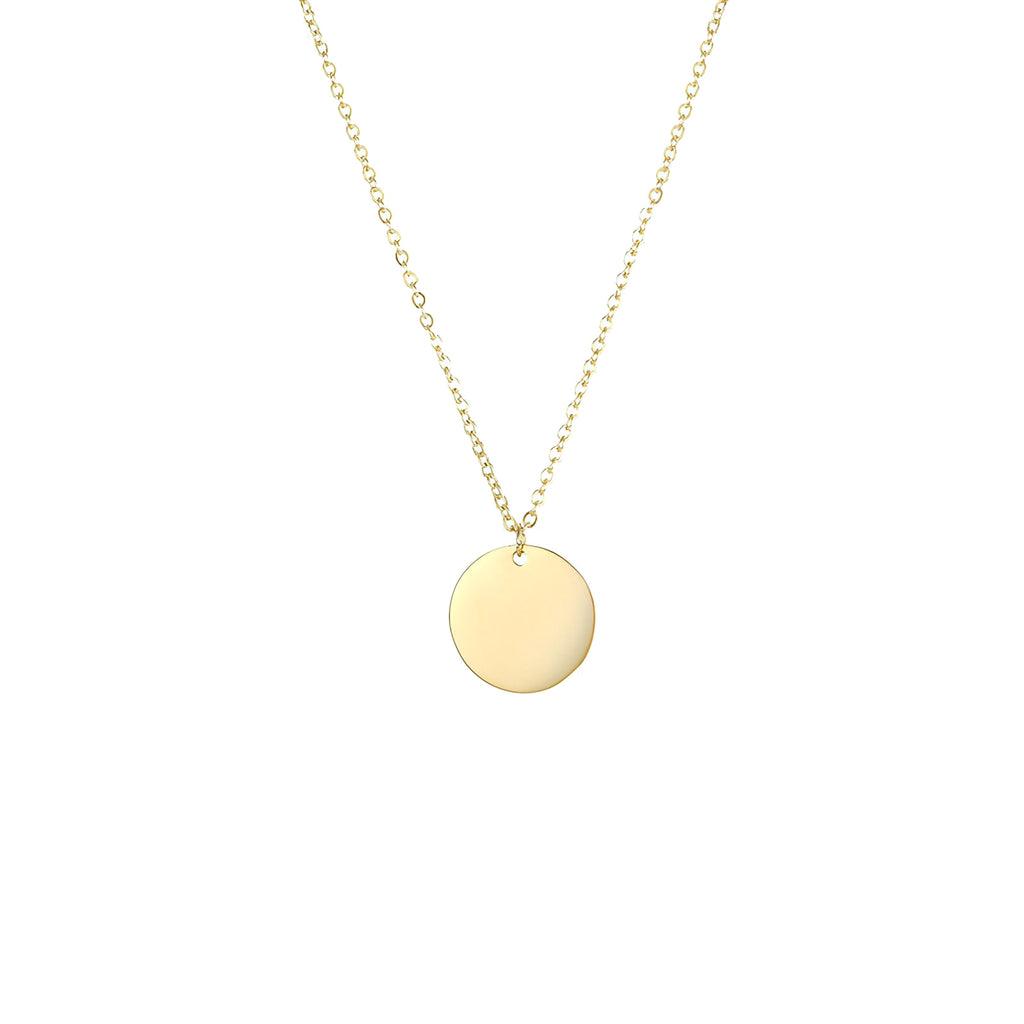 Minimalist Gold-Plated Round Pendant Necklace – A Timeless Statement! - enhanced image 3