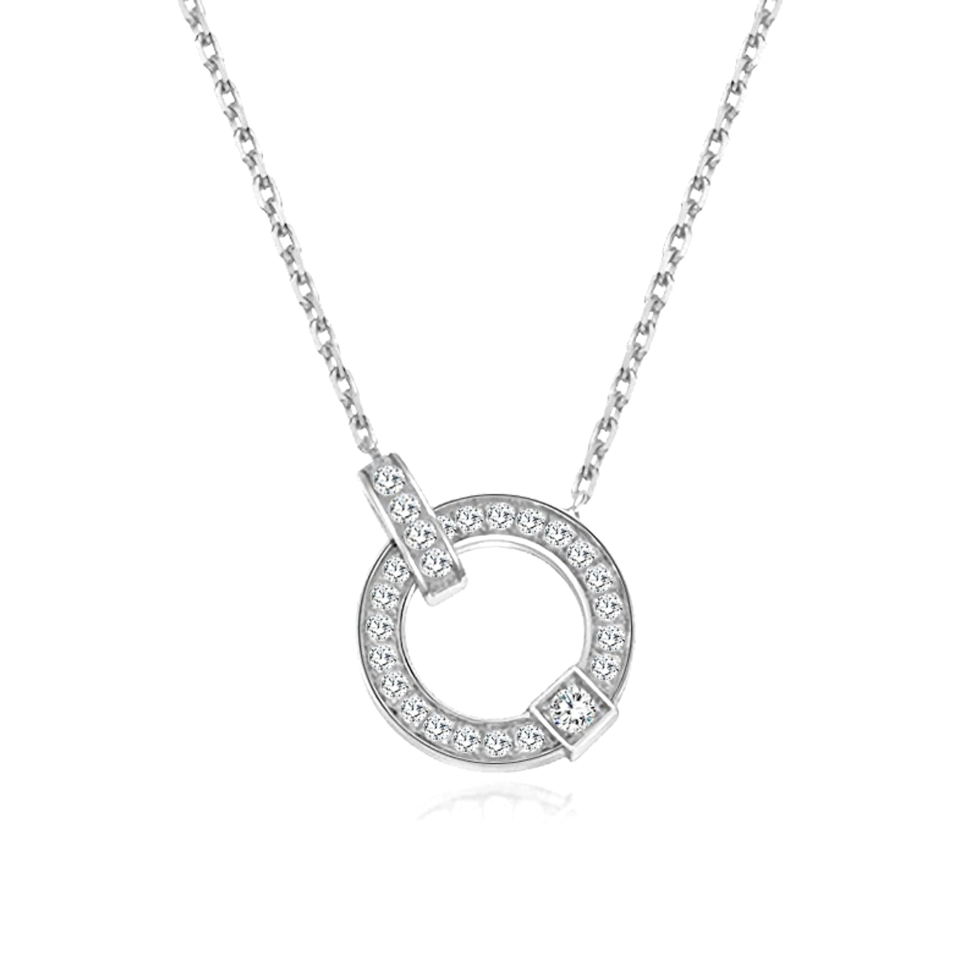 18K Fashion Diamond Clavicle Necklace - enhanced image 3