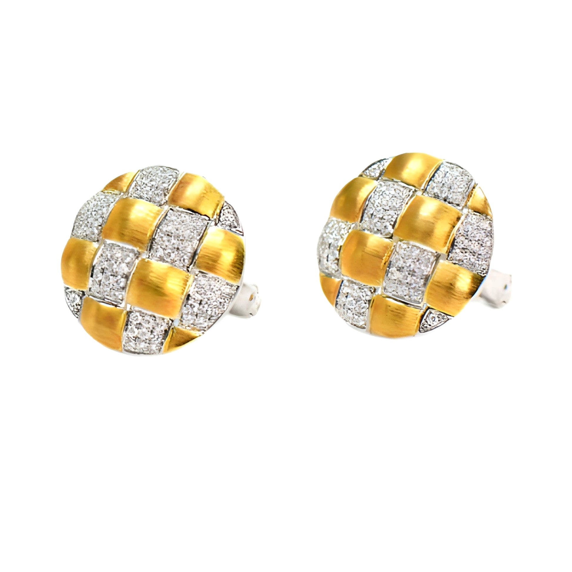 18K Gold Diamond Braided Craft Earrings – Stylish & Unique - enhanced image 3