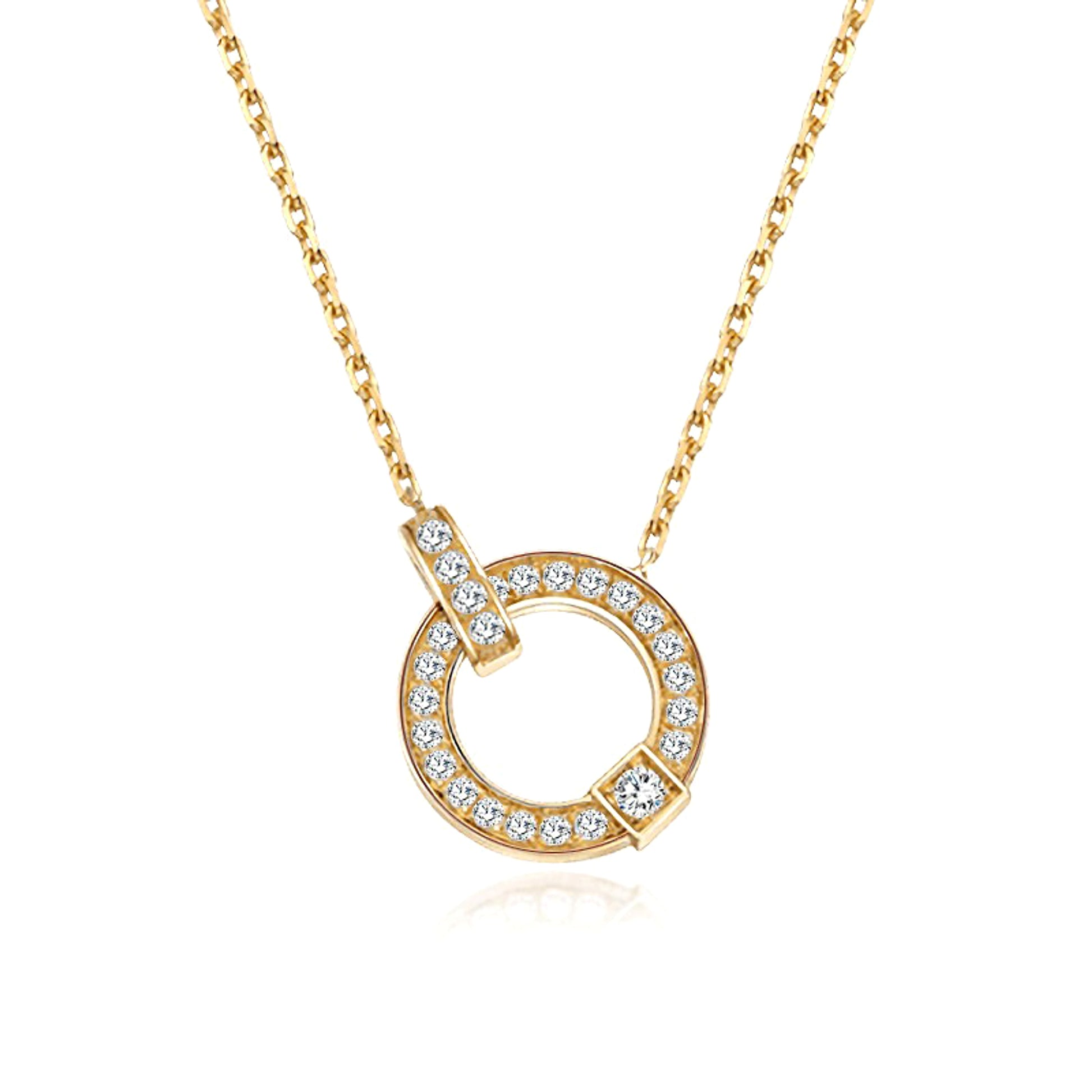 18K Gold Simple Fashion Diamond Clavicle Necklace - enhanced image 3