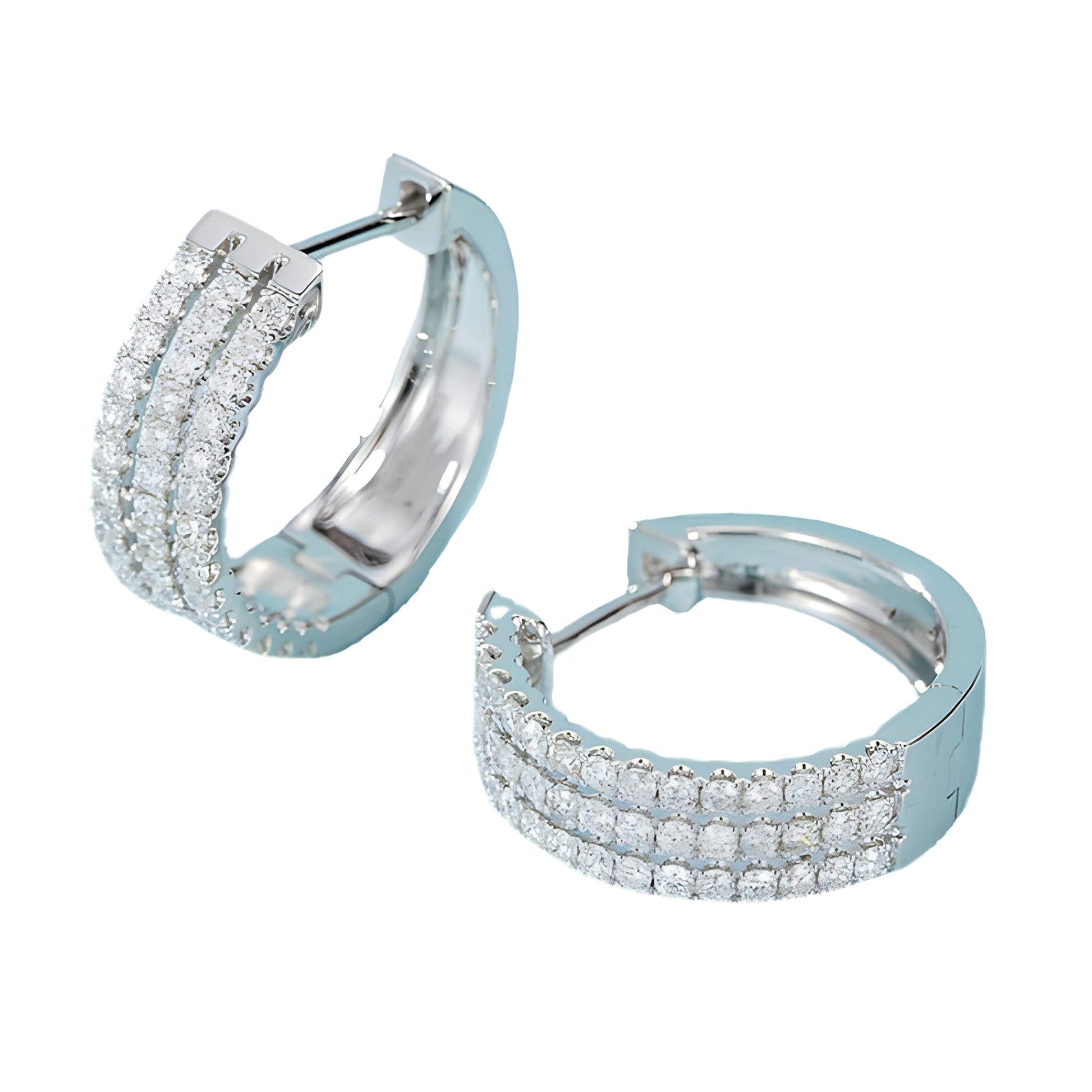 Eternal Elegance 18K Diamond Earrings in Platinum - enhanced image 3