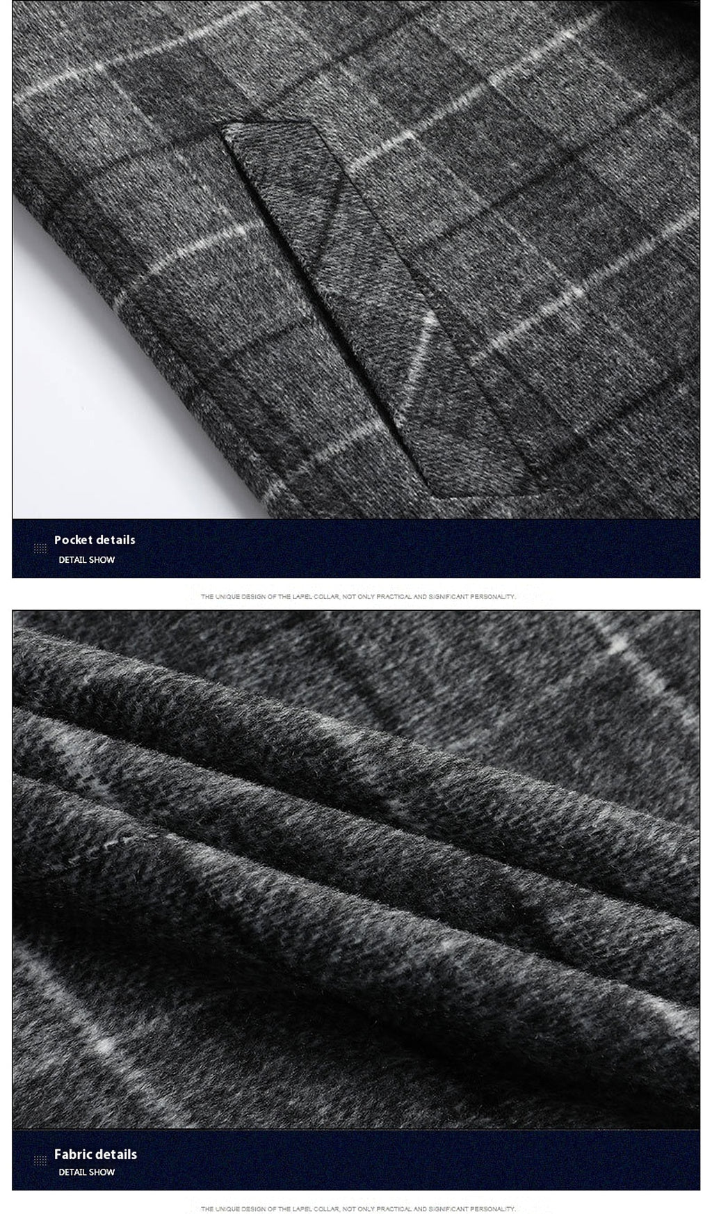 25 Edition – Men’s Wool-Blend Plaid Business Overcoat (Mid-Length) - enhanced image 3
