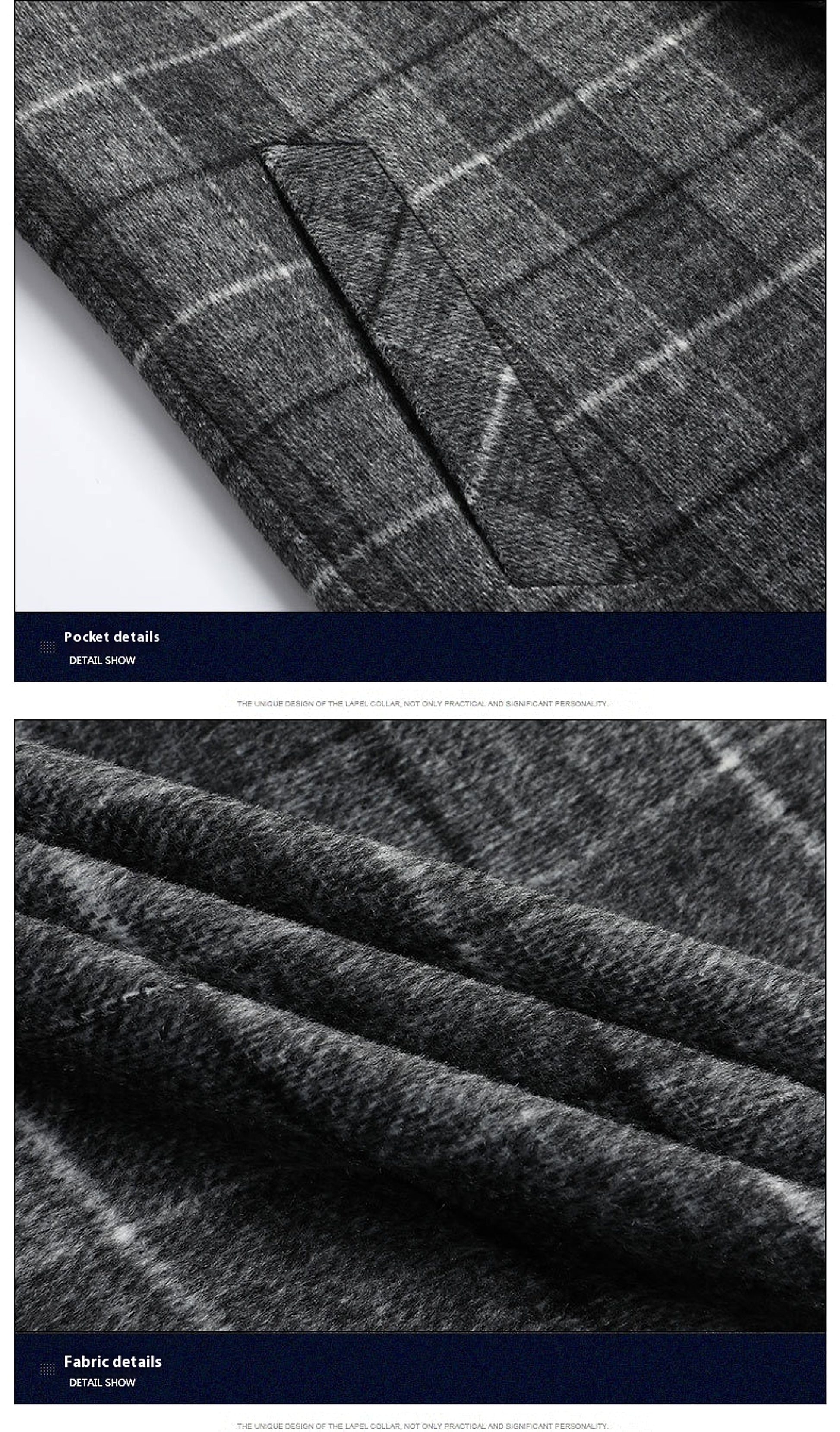 25 Edition – Men’s Wool-Blend Plaid Business Overcoat (Mid-Length) - enhanced image 3