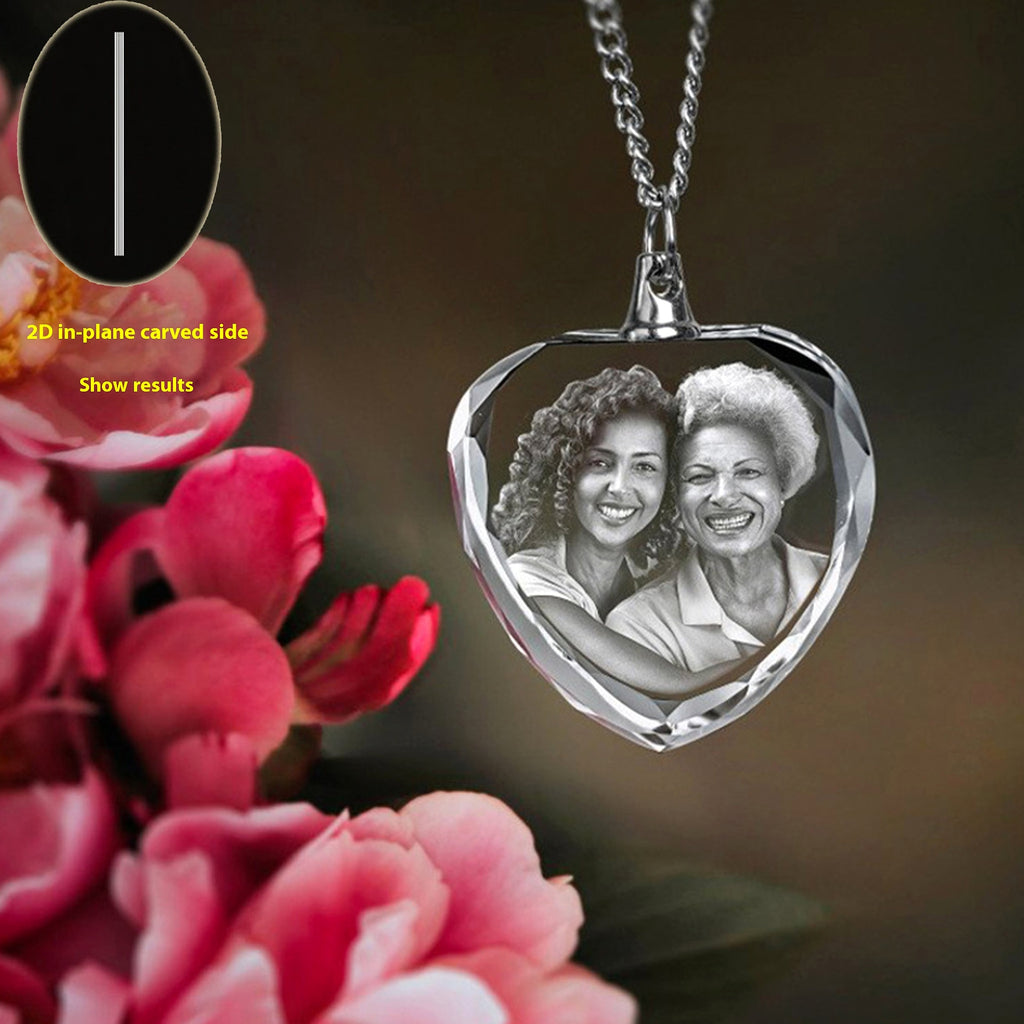 3D Laser Engraved Character Pet Photo Crystal Pendant - enhanced image 3