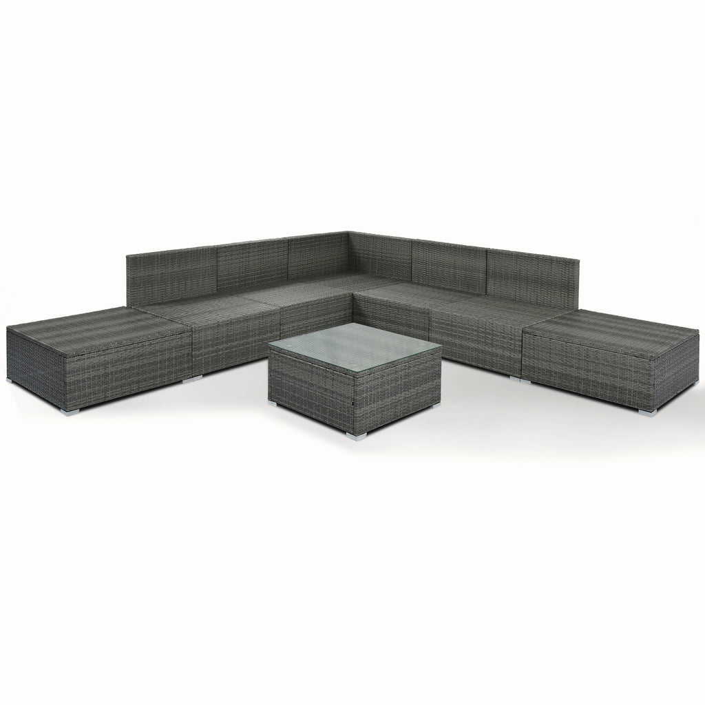 LuneluX_Home – 8-Piece Wicker Patio Conversation Set with Cushions - enhanced image 3
