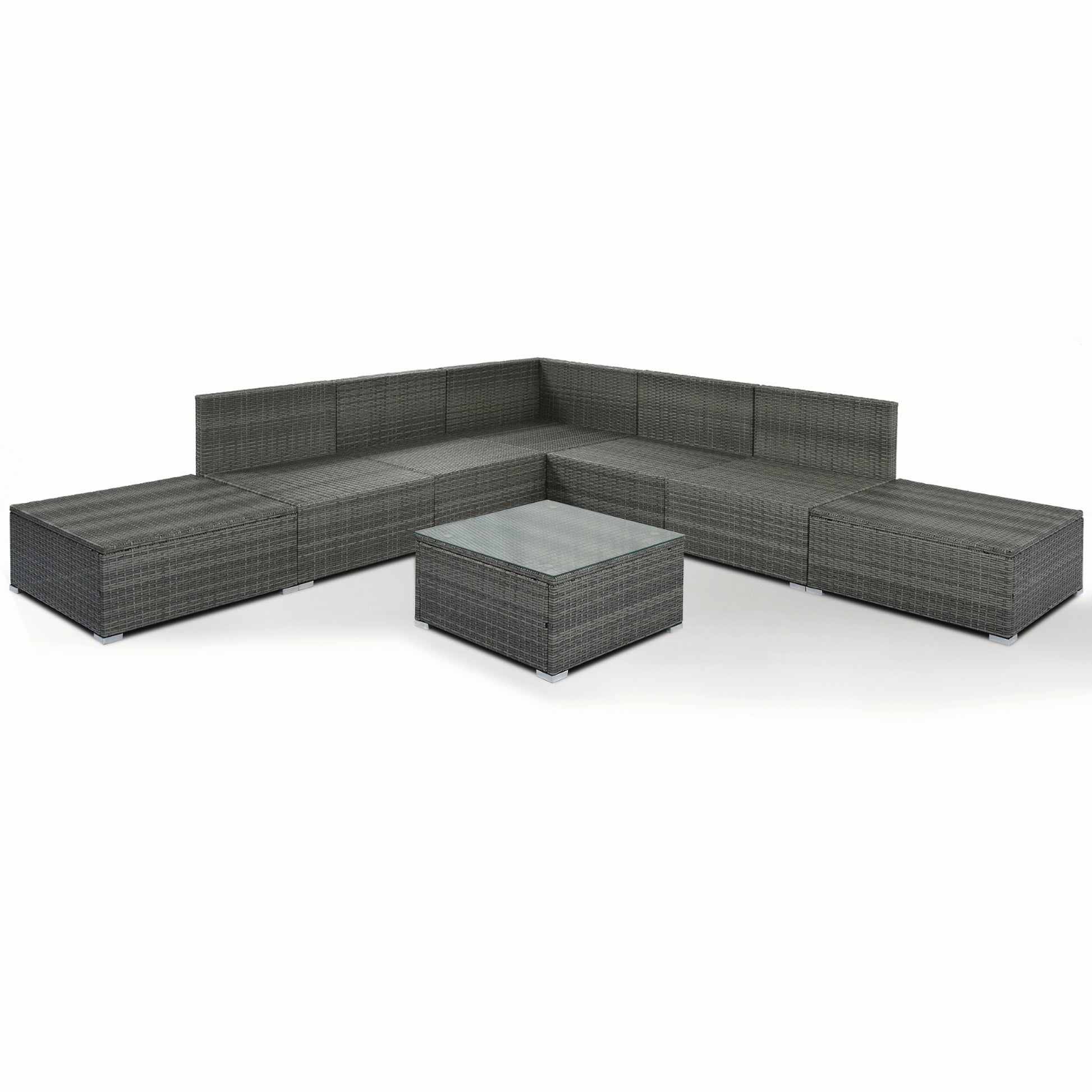 LuneluX_Home – 8-Piece Wicker Patio Conversation Set with Cushions - enhanced image 3