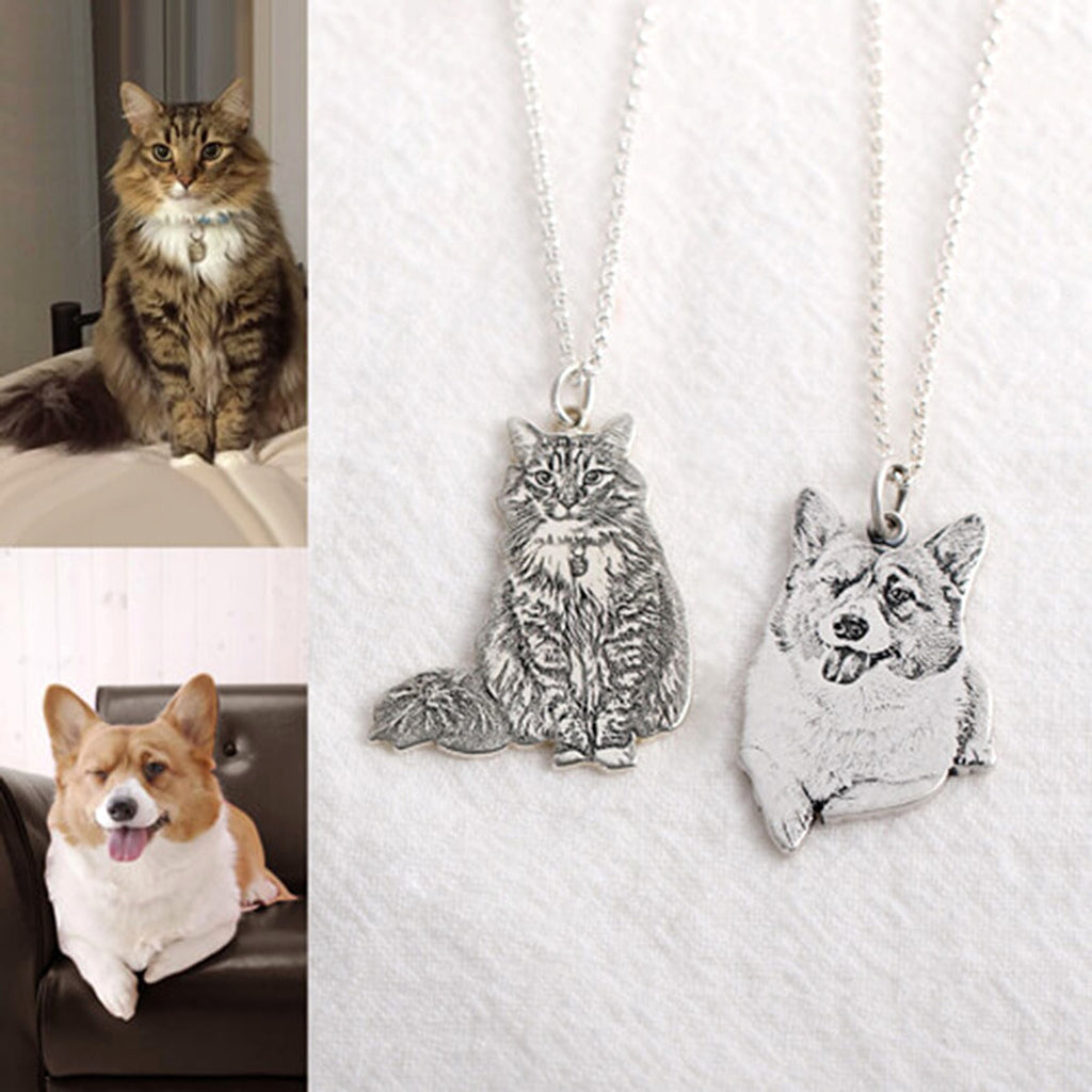 Personalized Pet Memorial Necklace – Custom Engraved Cat & Dog Pendant - enhanced image 3