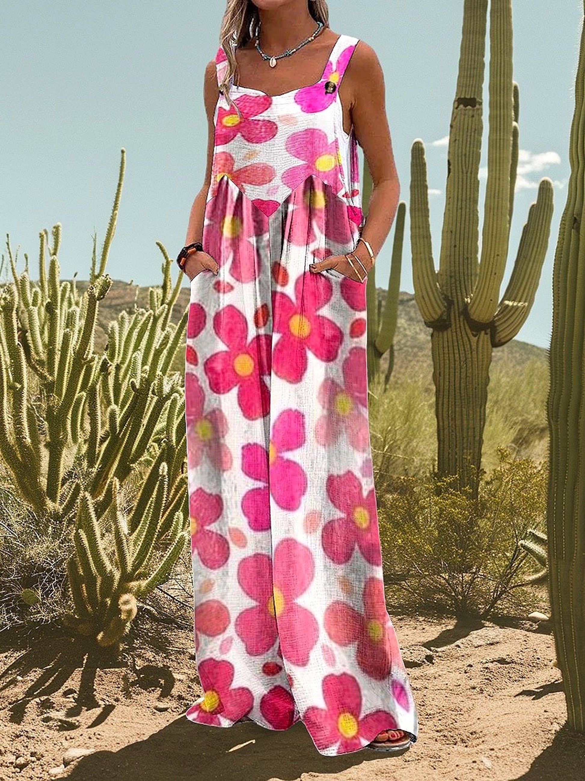 Abstract Printing Fashion Jumpsuit - enhanced image 3