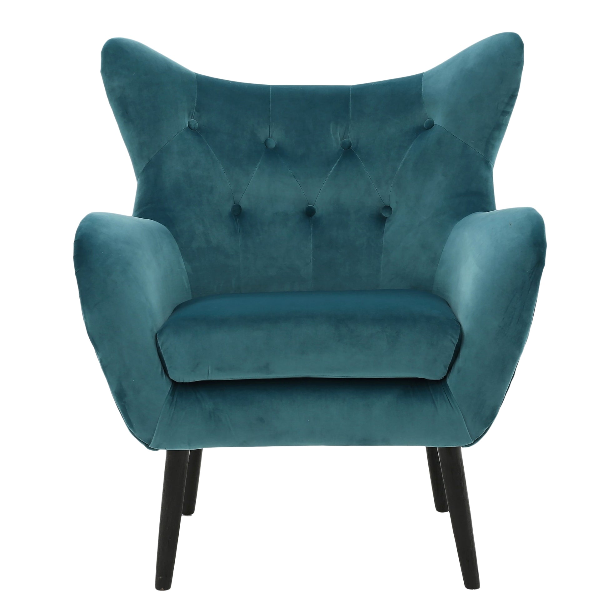 🪑 LuneluX_Home – Velvet Wingback Lounge Chair (Teal) - enhanced image 3