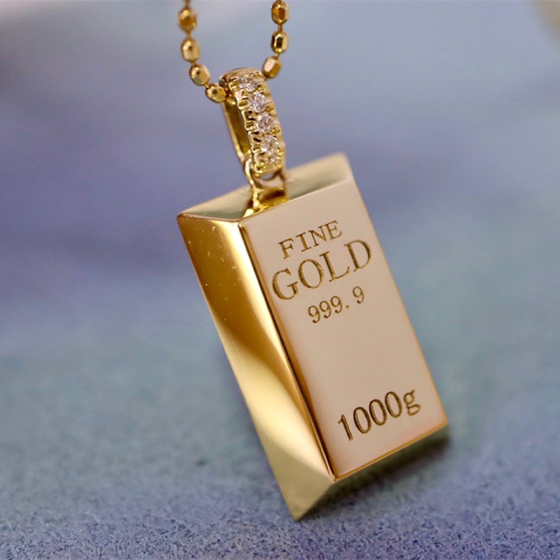 LuxeJewels™ – AurumBar Diamond Pendant Necklace - enhanced image 3