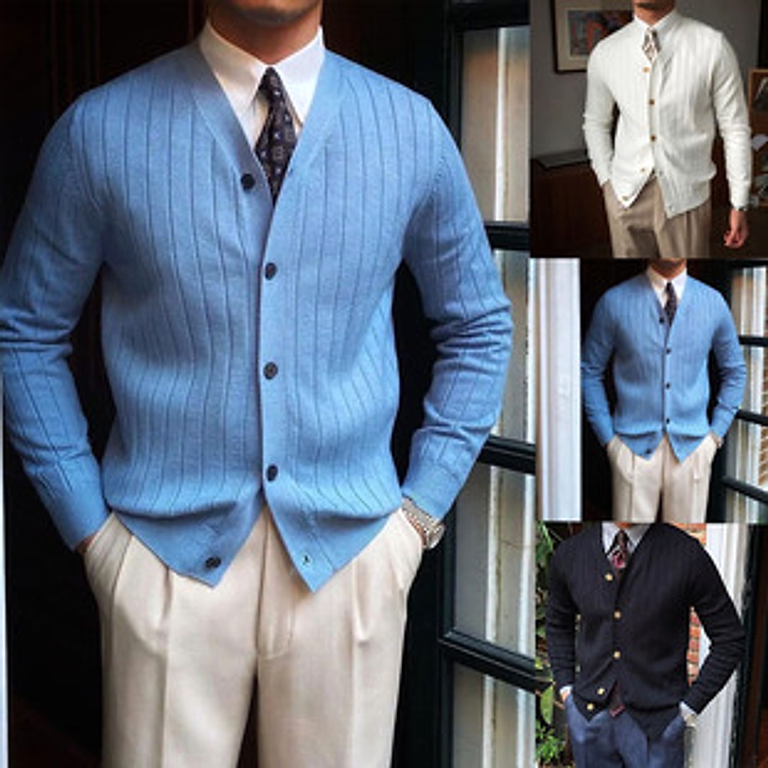 Autumn And Winter Knitting Cardigan Men - enhanced image 3