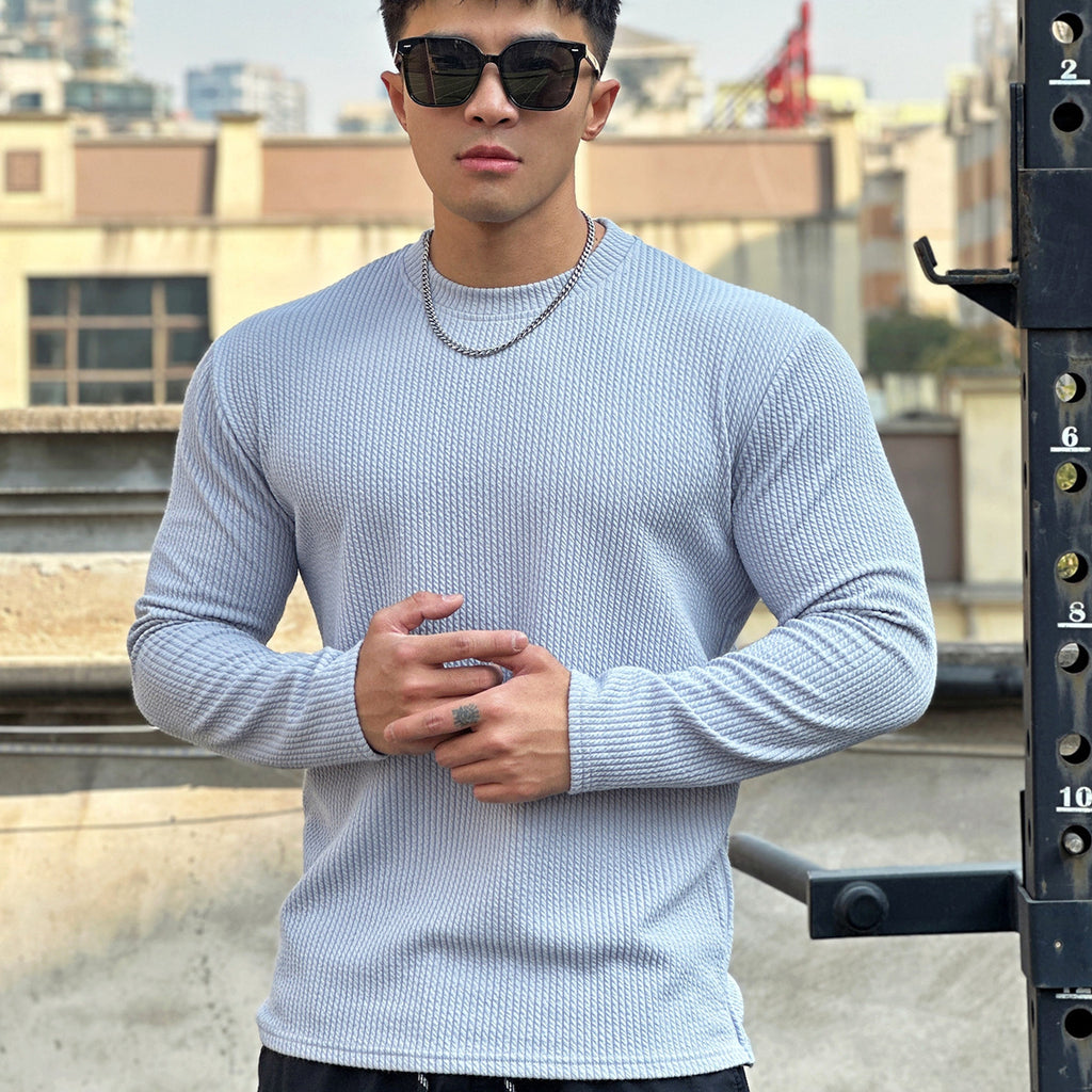 Autumn And Winter Round Neck Men's Casual Sports Trend Loose-fitting Plus Size Pullover Long Sleeve - enhanced image 3