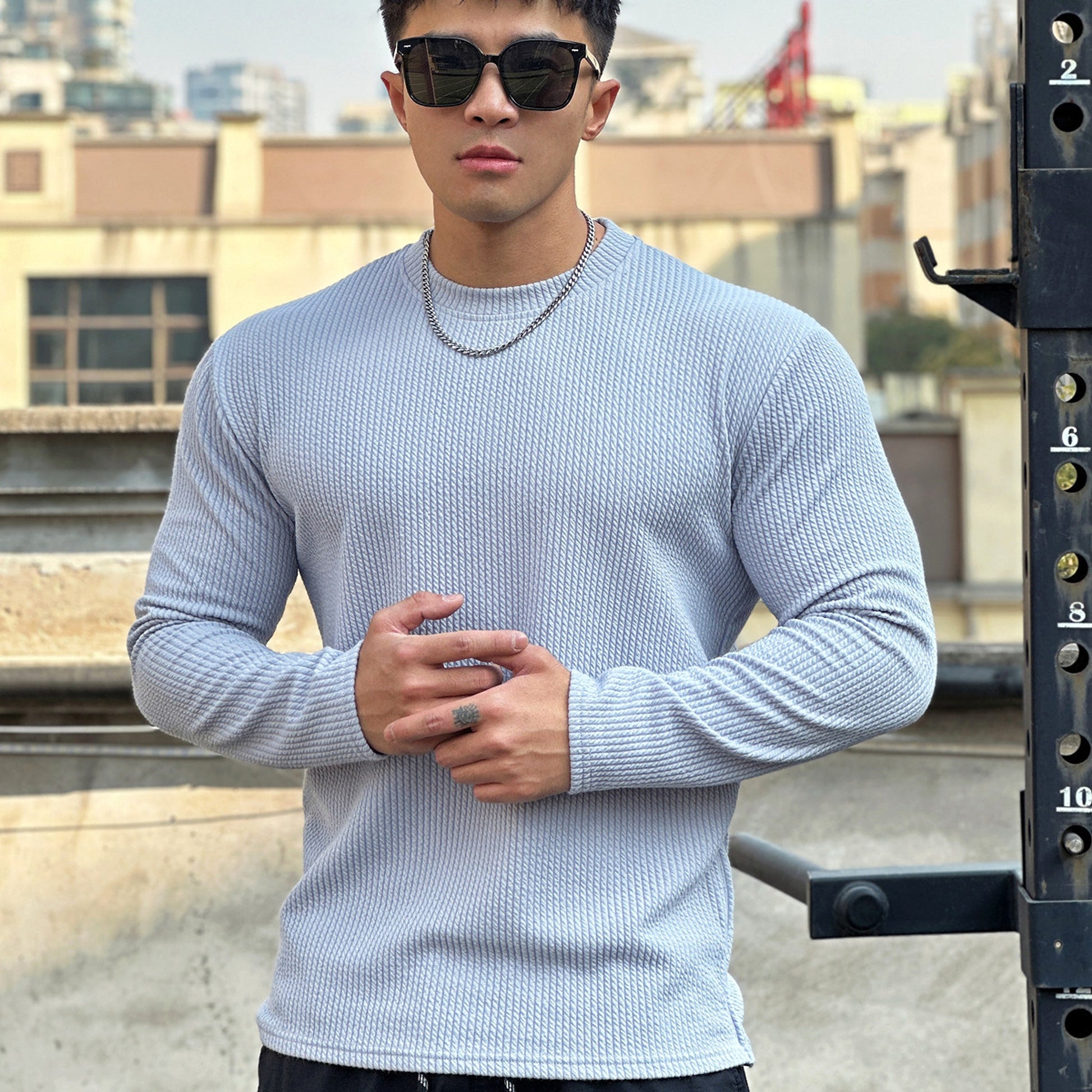 Autumn And Winter Round Neck Men's Casual Sports Trend Loose-fitting Plus Size Pullover Long Sleeve - enhanced image 3