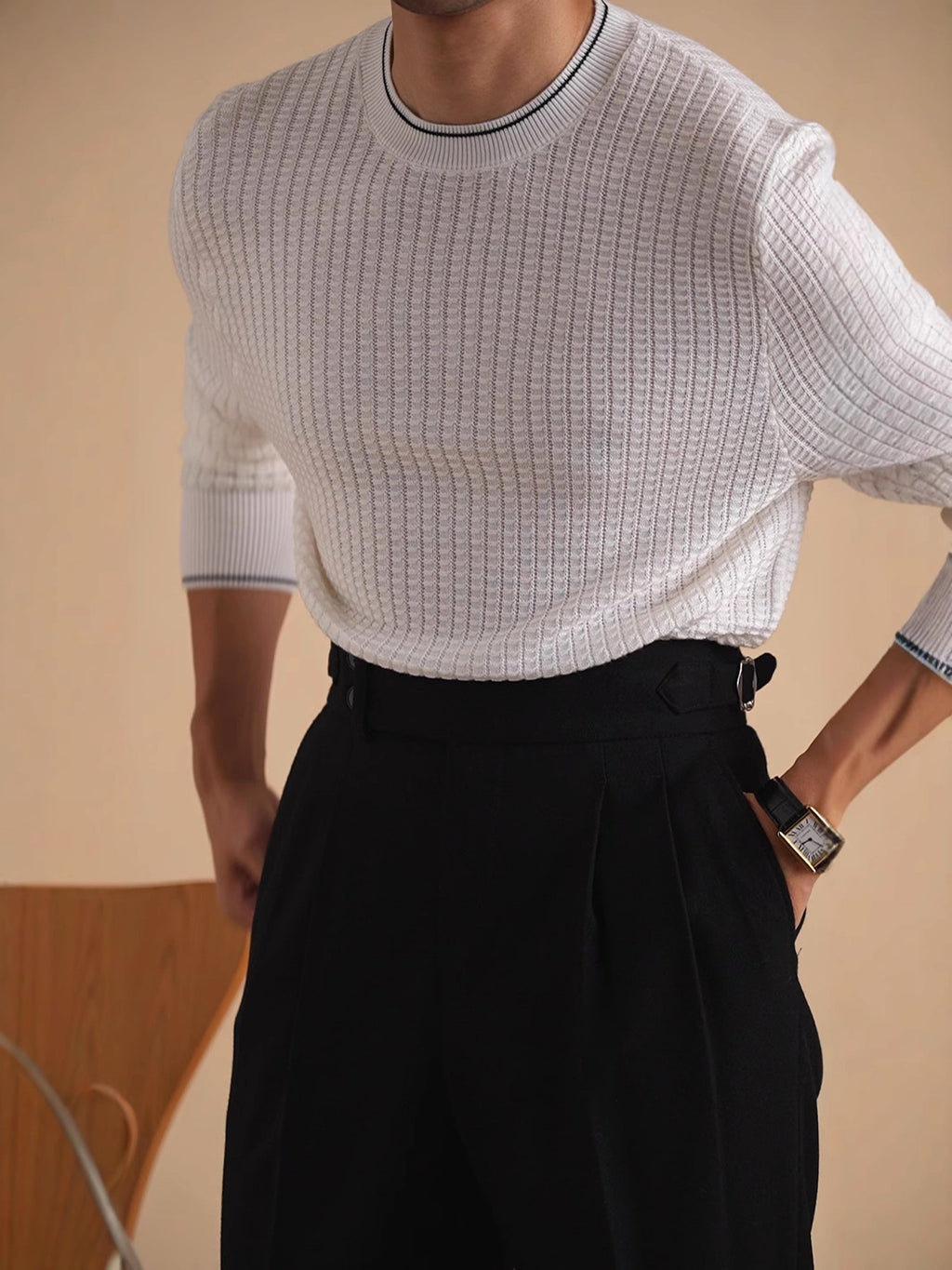Autumn And Winter T-shirt Men's Long-sleeved Business Casual - enhanced image 3
