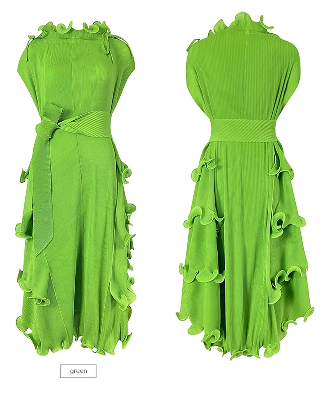 A1. Autumn Short Sleeve Pleated Design Affordable Luxury Fashion Female Dress - enhanced image 3