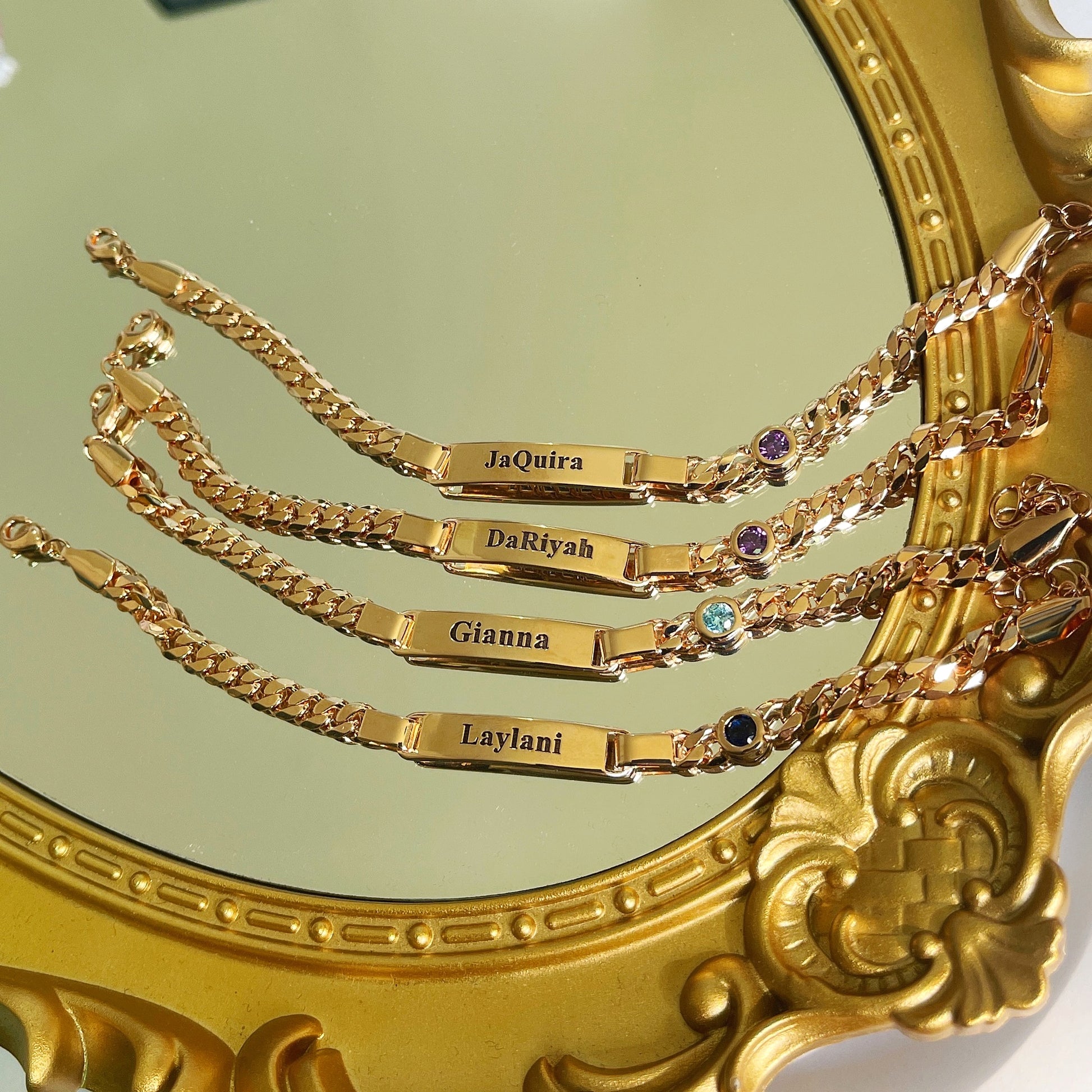 Baby Birthstone Bracelet Stainless Steel Gold Plated - enhanced image 3