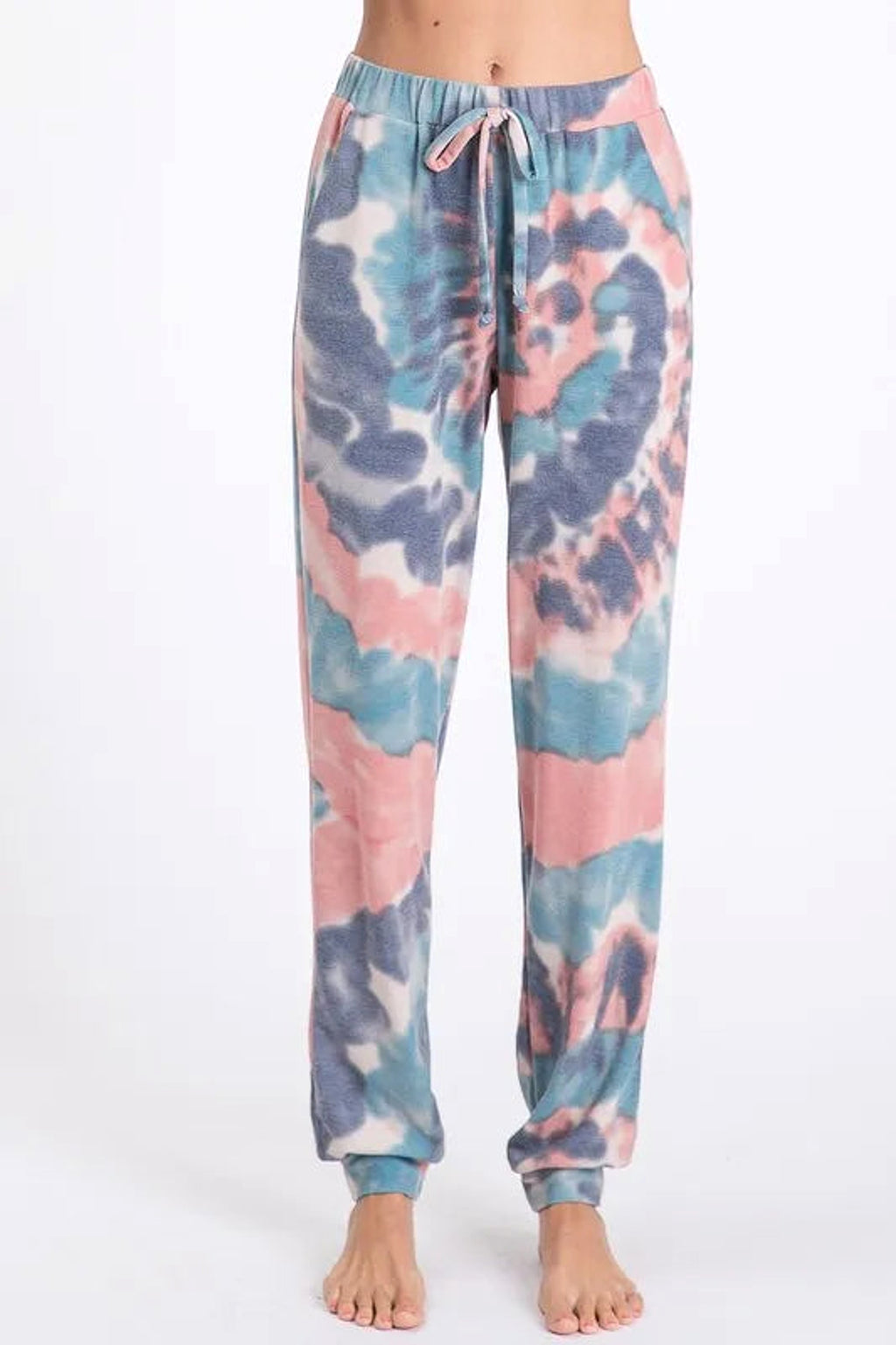 BiBi Tie Dye French Terry Casual Pants - enhanced image 3