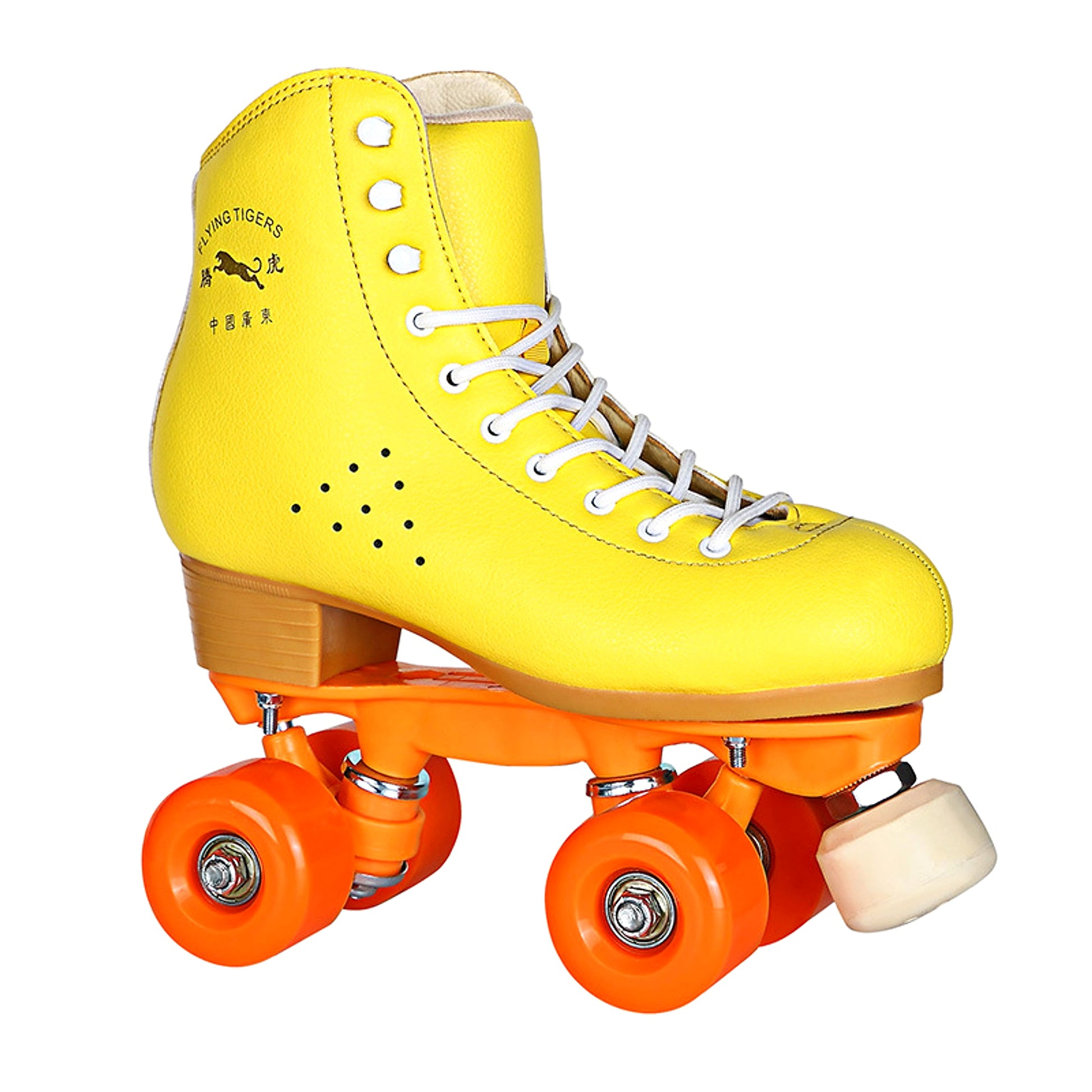Black Roller Skates Four-wheel With Adjustable Brake PU Wheels - enhanced image 3