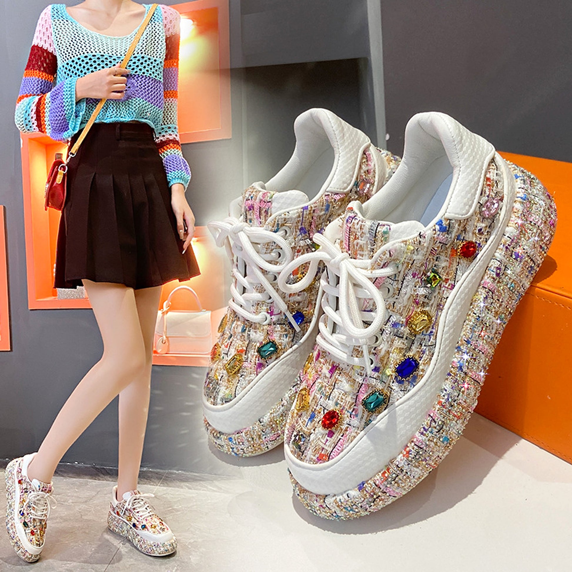 Board Shoes Thick Sole Low-cut Fashion Sports Women - enhanced image 3