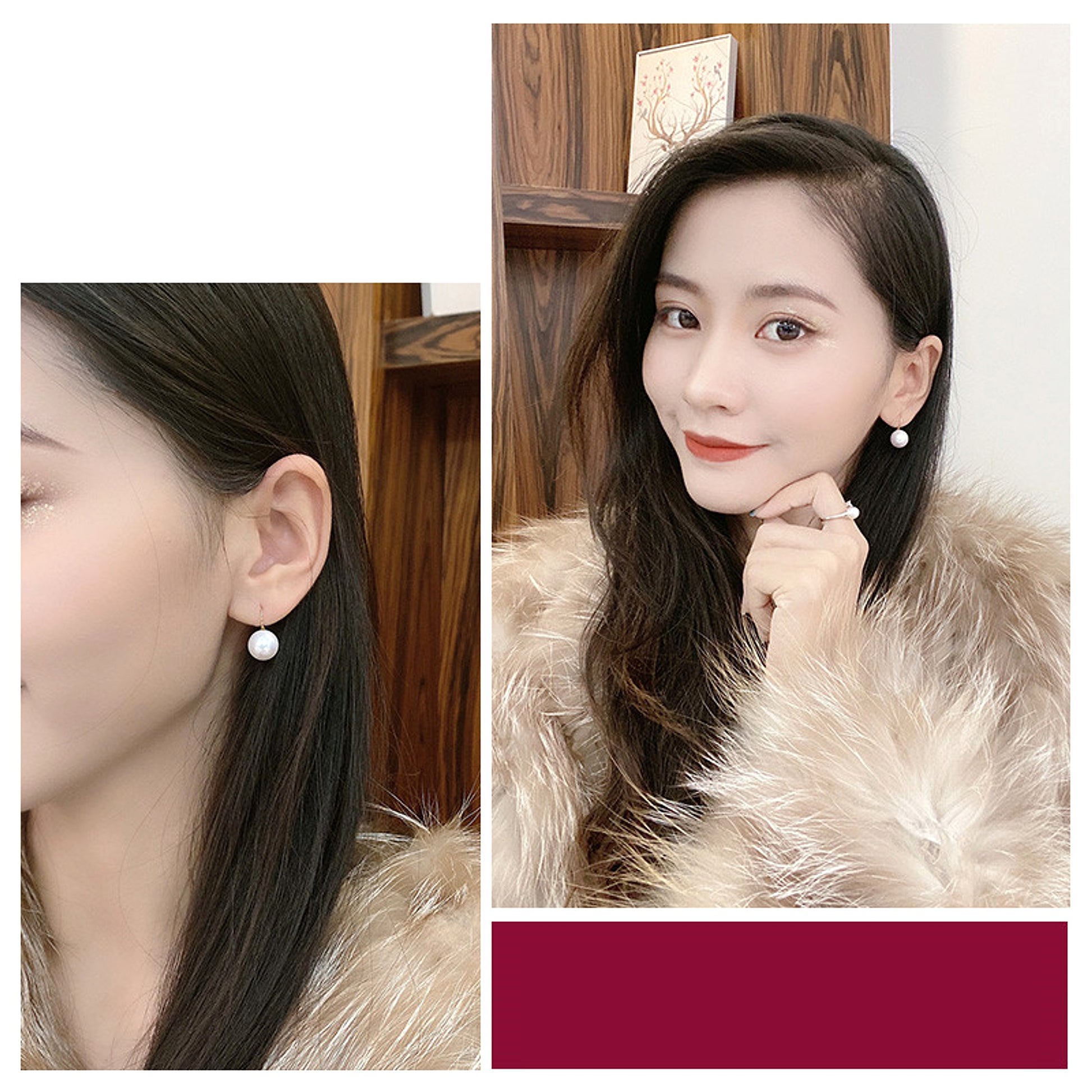 Bright Moonlight Freshwater Pearl Ear Hook - enhanced image 3