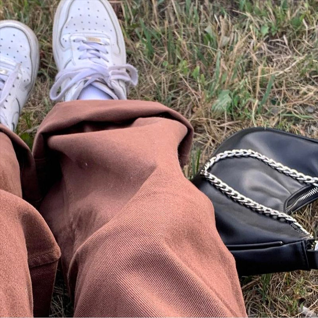 Brown Jeans Retro American Solid Color Looks Thin - enhanced image 3