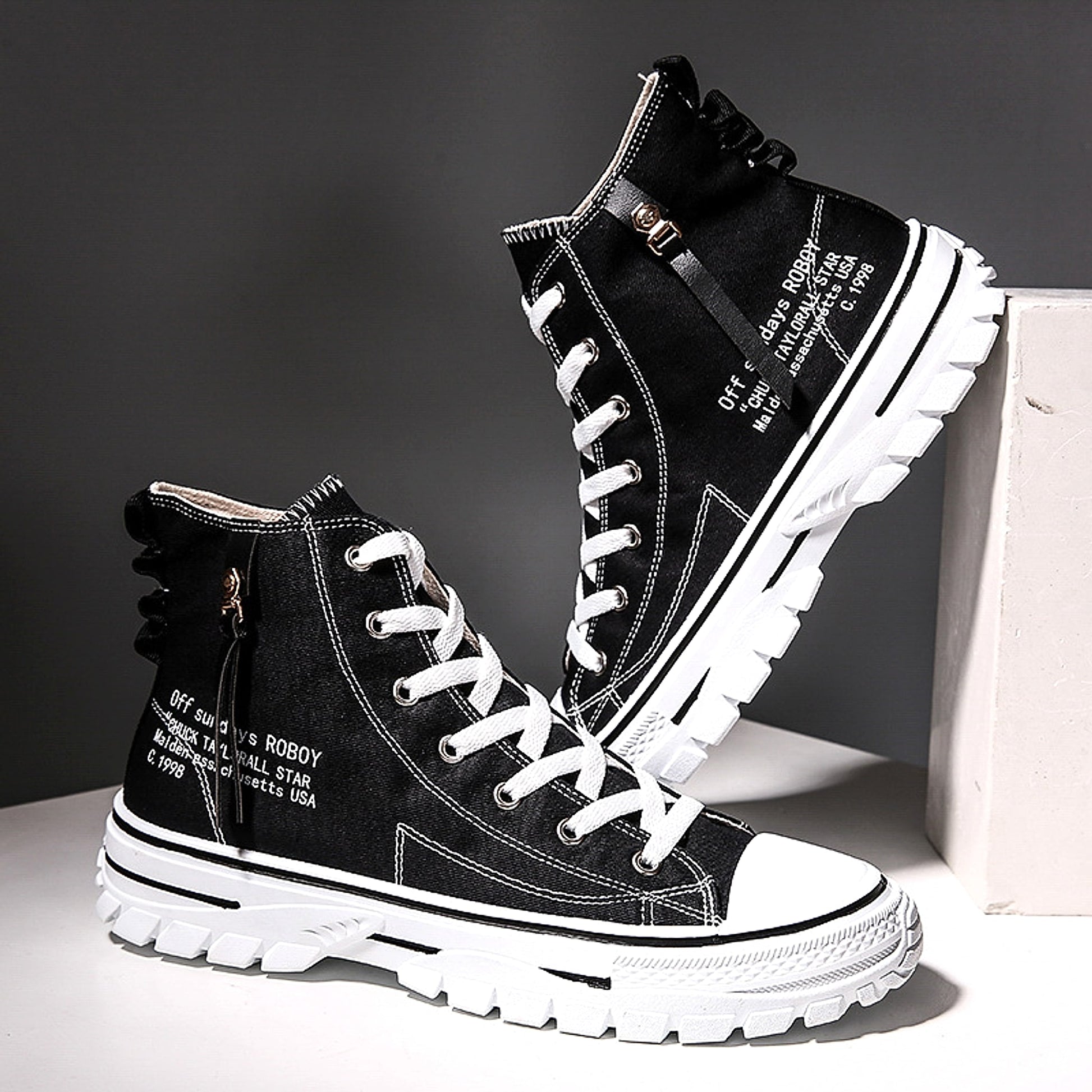 STARKE - Canvas Shoes, Breathable Thick Sole, Board Shoes, Gaobang Casual Shoes - enhanced image 3