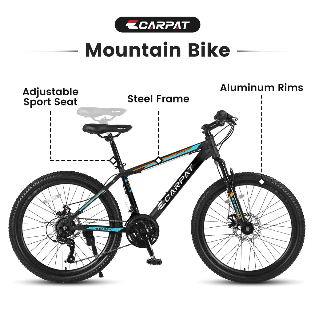 Carpat City-Cruizer™ – 26" Performance Mountain Bike (Black-Blue) - enhanced image 3