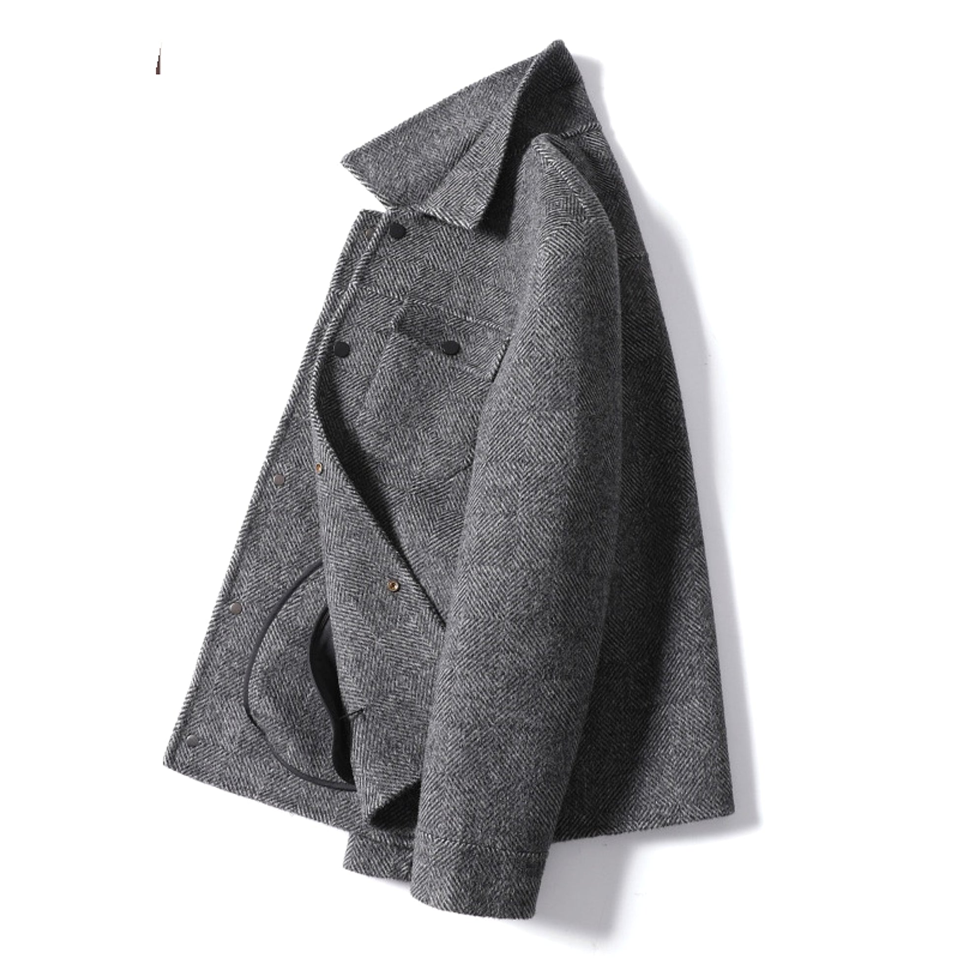 Cashmere Short Wool Jacket Men - enhanced image 3