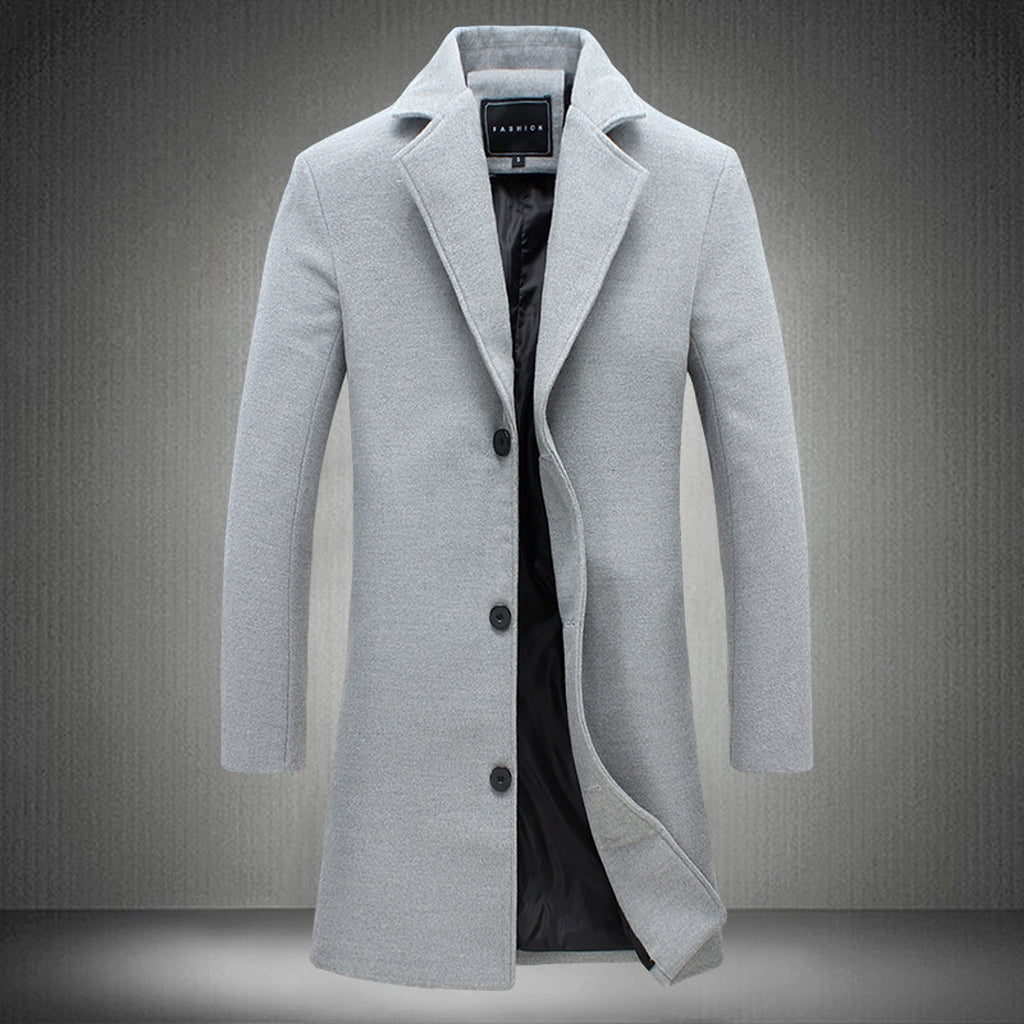 Casual Business Woolen Trench Coats - enhanced image 3