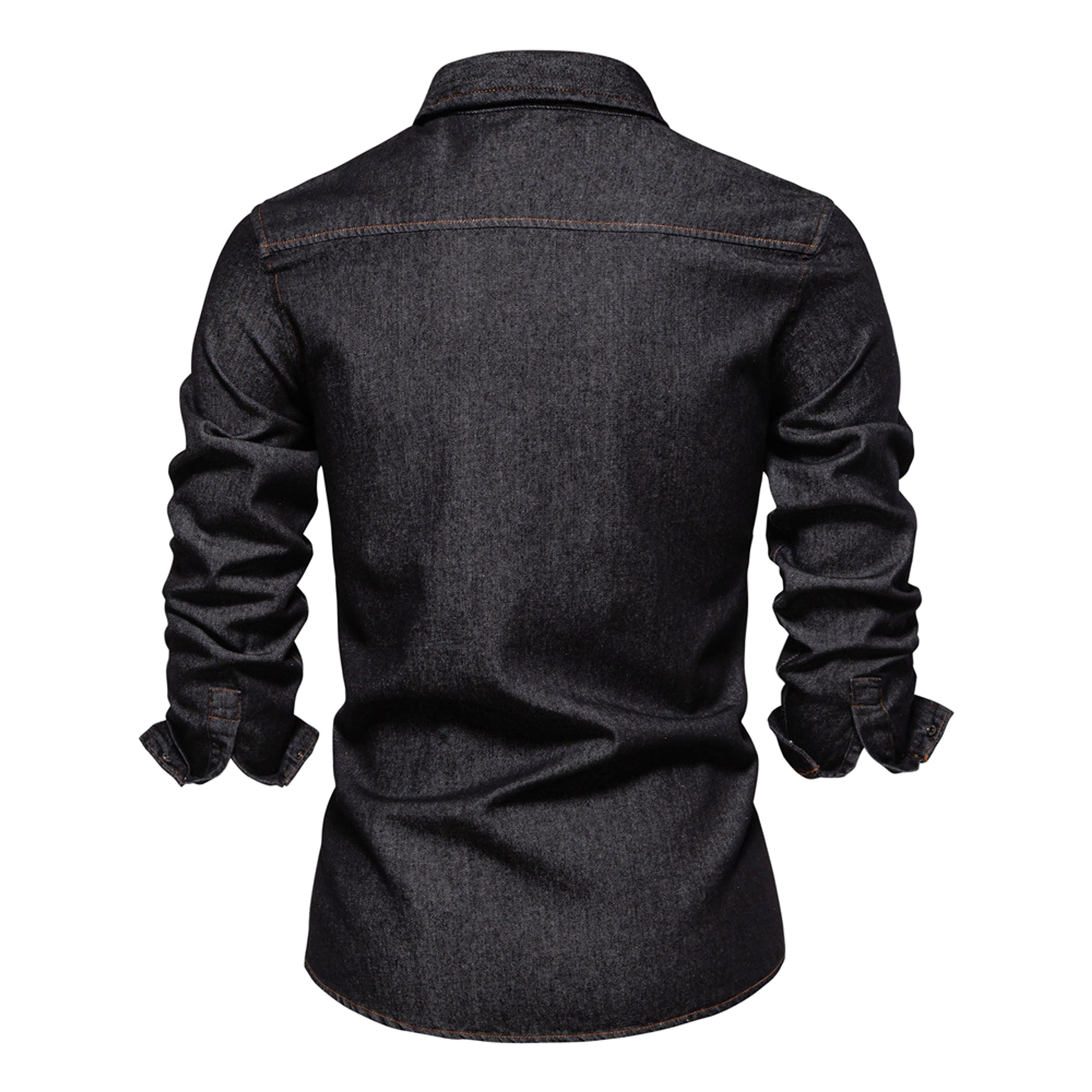 Casual Long Sleeve Washed DressShirt - enhanced image 3