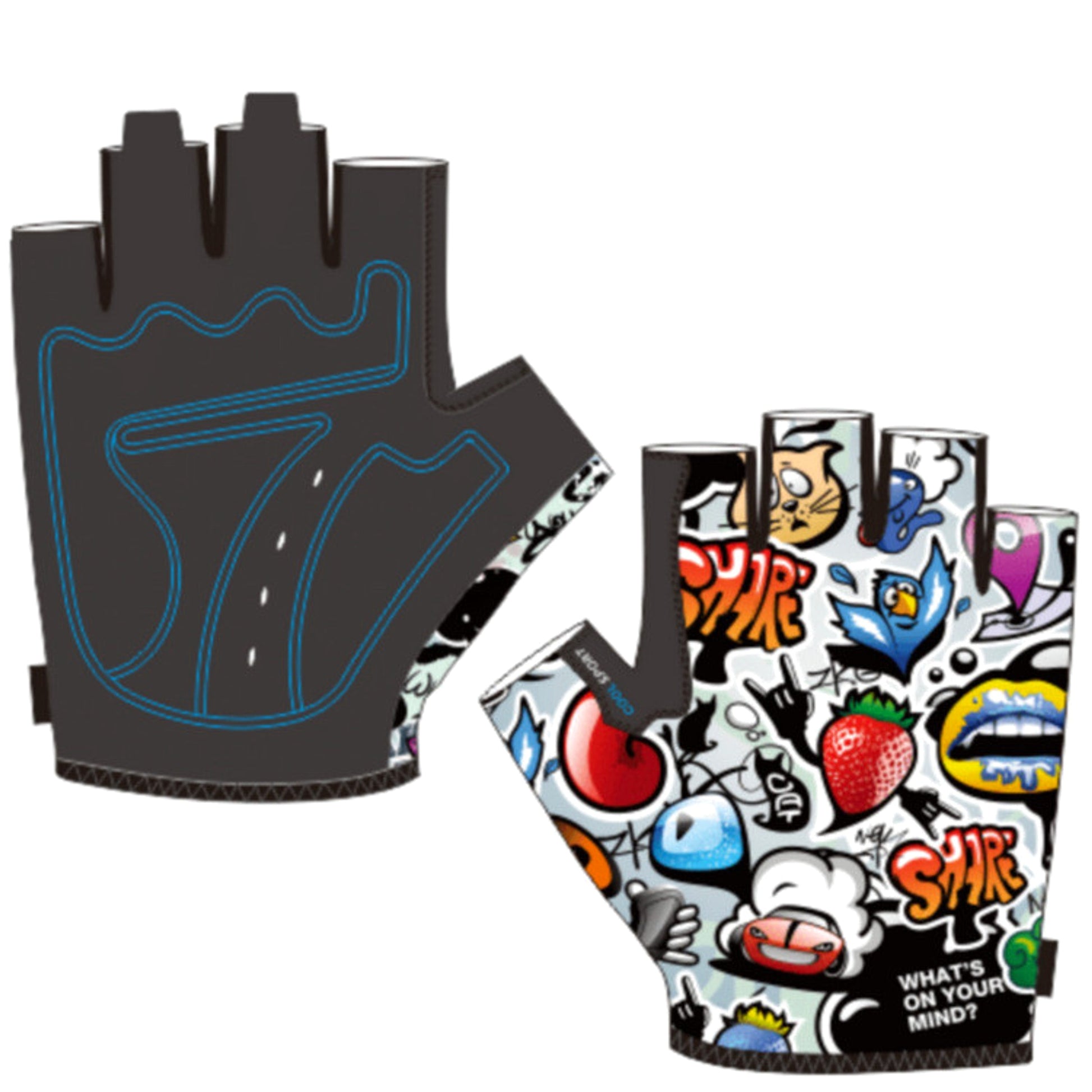 Children's Mountain Bike Riding Half-finger Roller Skating Gloves - enhanced image 3