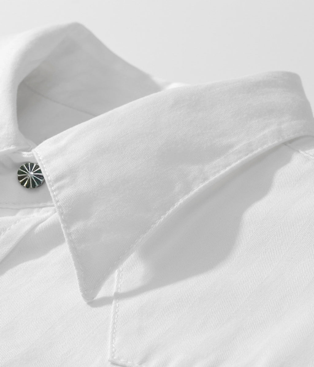 Classic Bag Flower Wash Denim Shirt - enhanced image 3