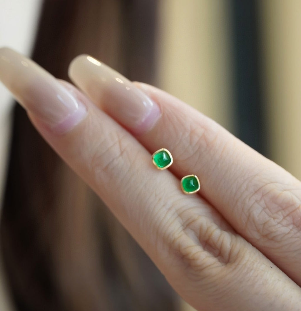 Colored Gems Four-claw Earrings For Women - enhanced image 3