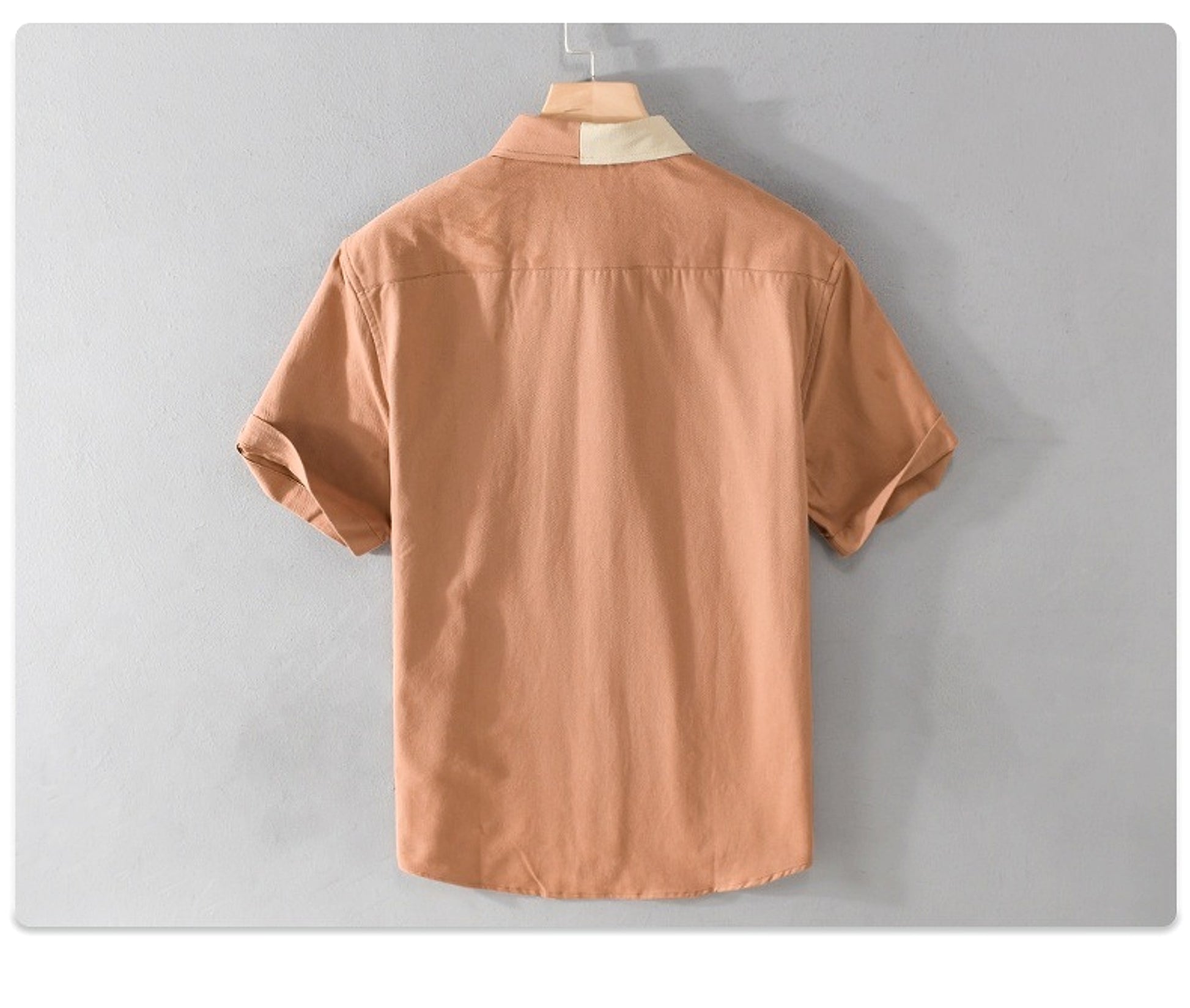 Contrast Color Pocket Short Sleeve DressShirt - enhanced image 3