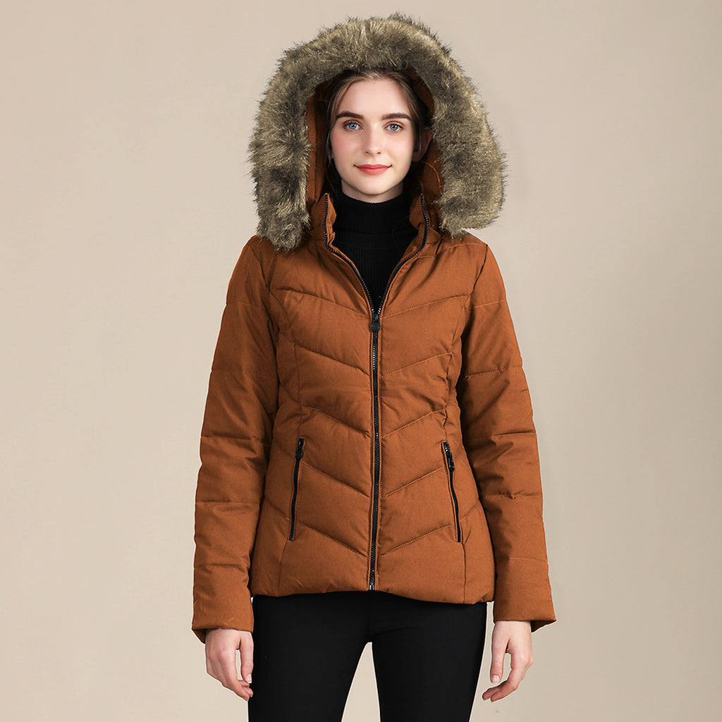 Cotton-padded Jacket With Standing Collar For Women - enhanced image 3