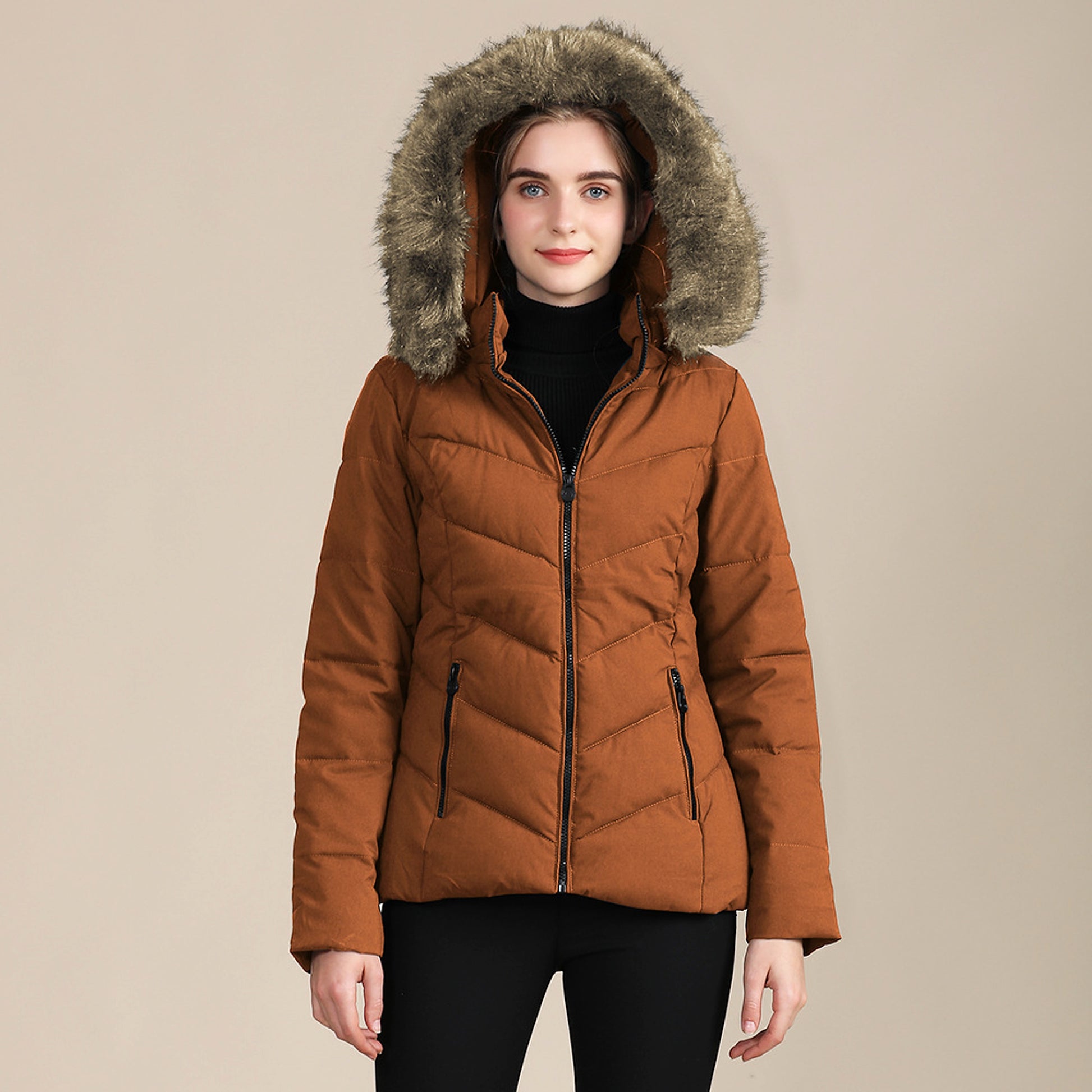 Cotton-padded Jacket With Standing Collar For Women - enhanced image 3