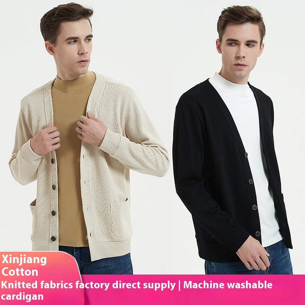 Cotton V-neck Sweatshirt Women's Cardigan Jacket - enhanced image 3