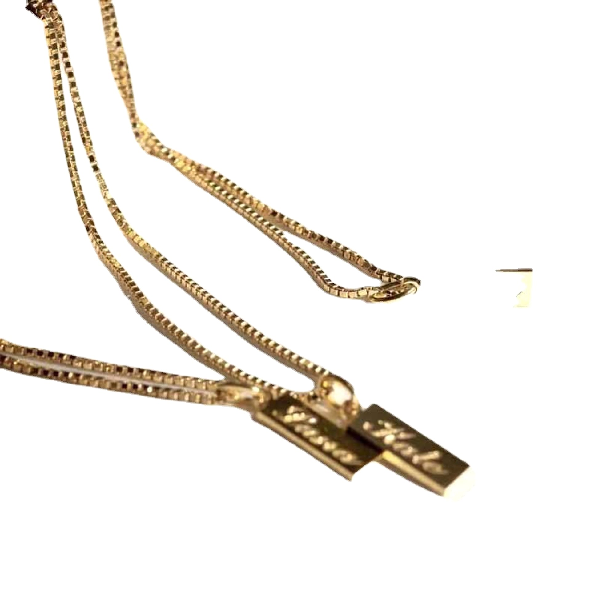 Couple Engraved Collarbone Chain Stainless Steel English Letter Necklace - enhanced image 3