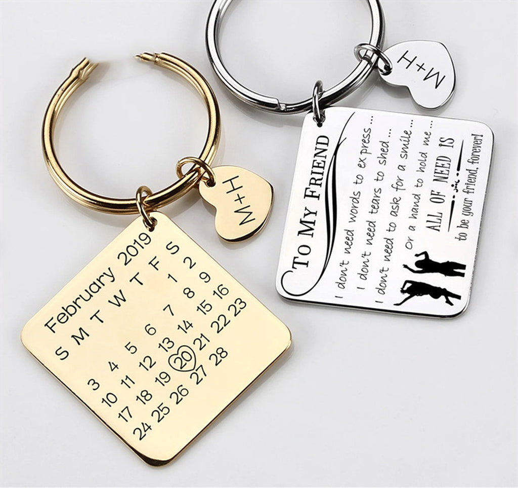 Personalized Calendar Keychain – Engraved Date Keepsake for Special Moments - enhanced image 3