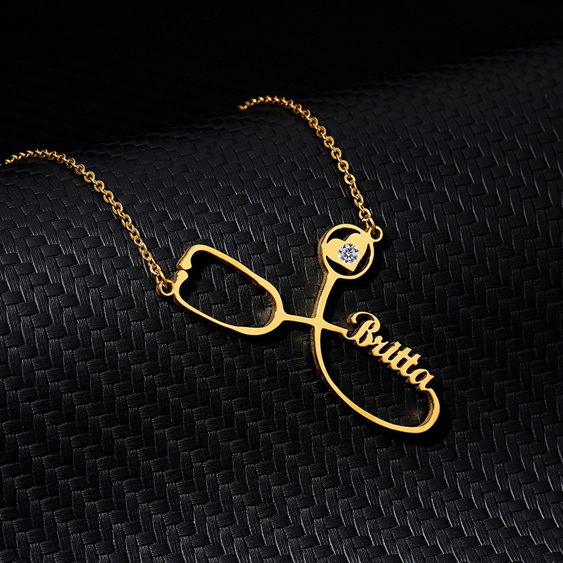Custom Engraved Stethoscope Name Necklace – The Perfect Gift for Medical Professionals! - enhanced image 3
