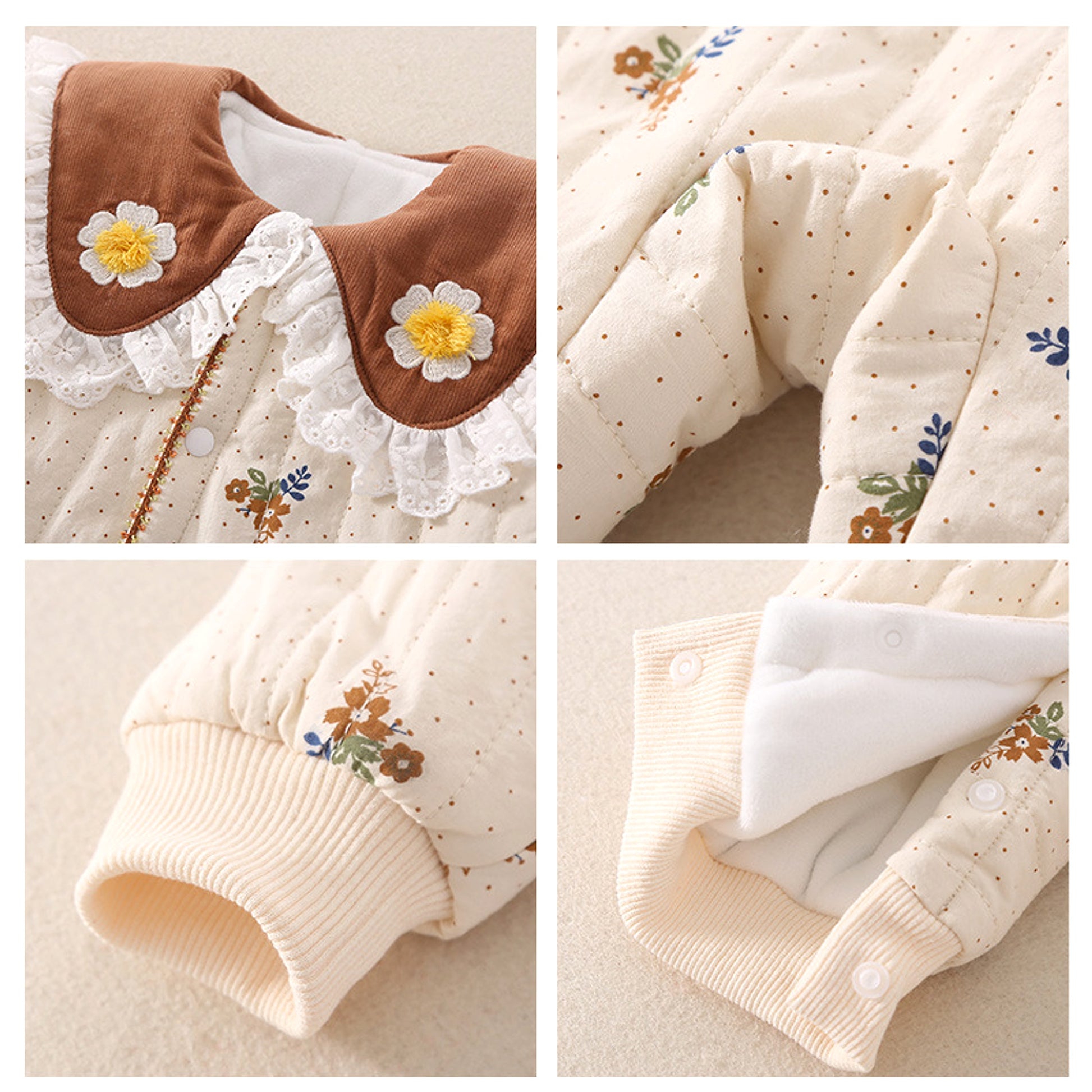 DaisyWarm™ – Winter Floral Jumpsuit for Baby Girls - enhanced image 3